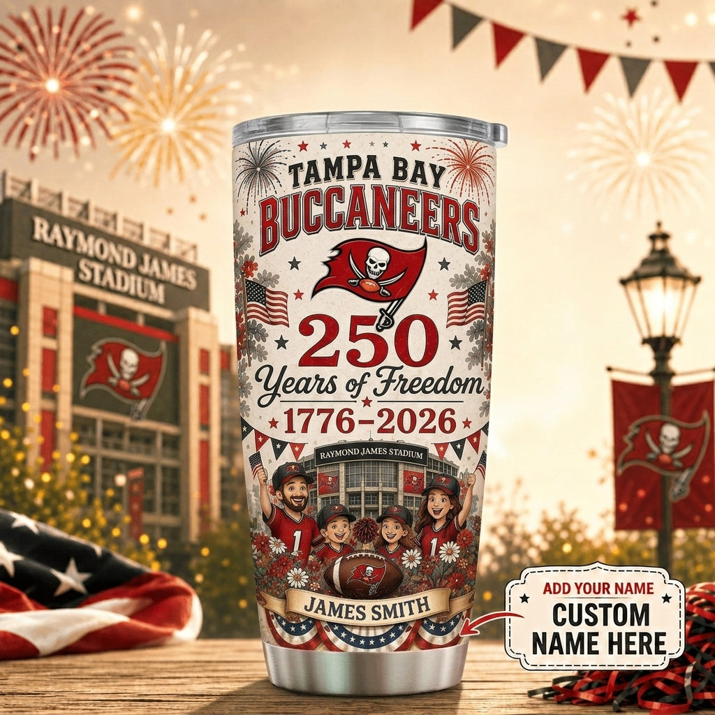 Personalized TBB Premium NFL 250 Years Of Freedom Classic Tumbler 150626