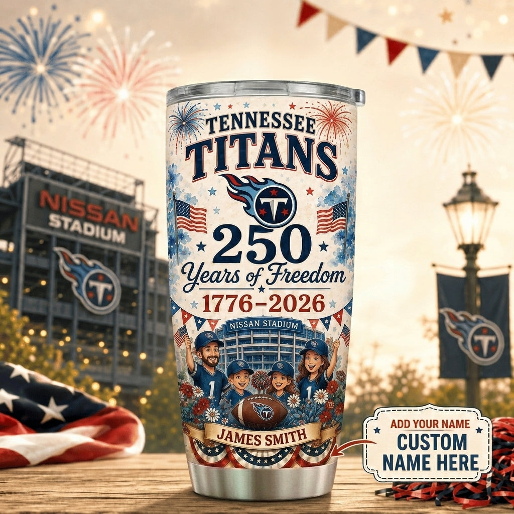 Personalized TT Premium NFL 250 Years Of Freedom Classic Tumbler 150626