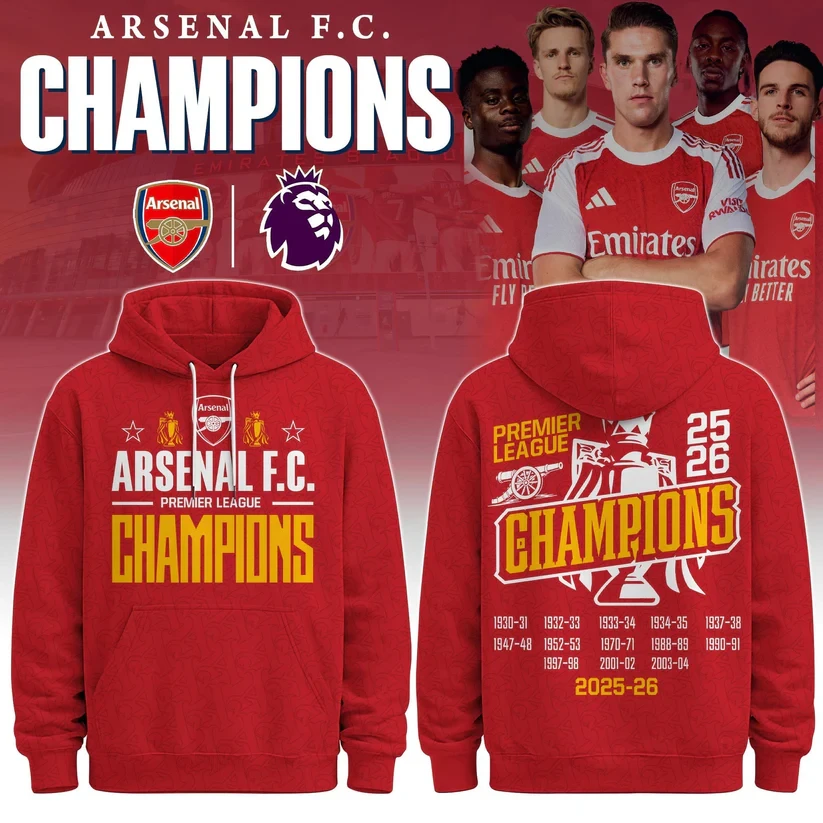 Premium EPL ARS Champions 25 - 26 Hoodie V4 NMD CTKT