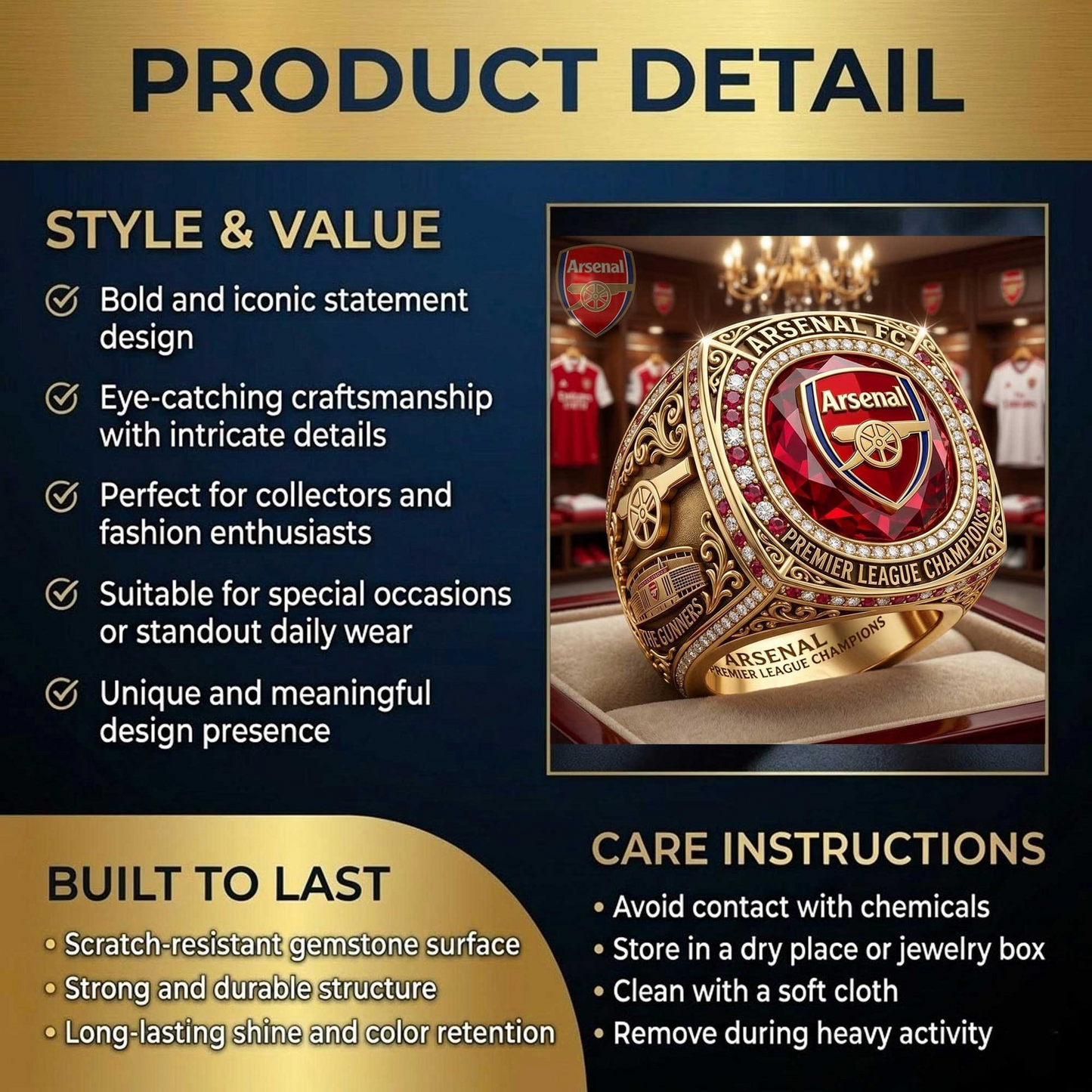 Premium EPL ARS Champions 25 - 26 Ring V1 NMD CTKT