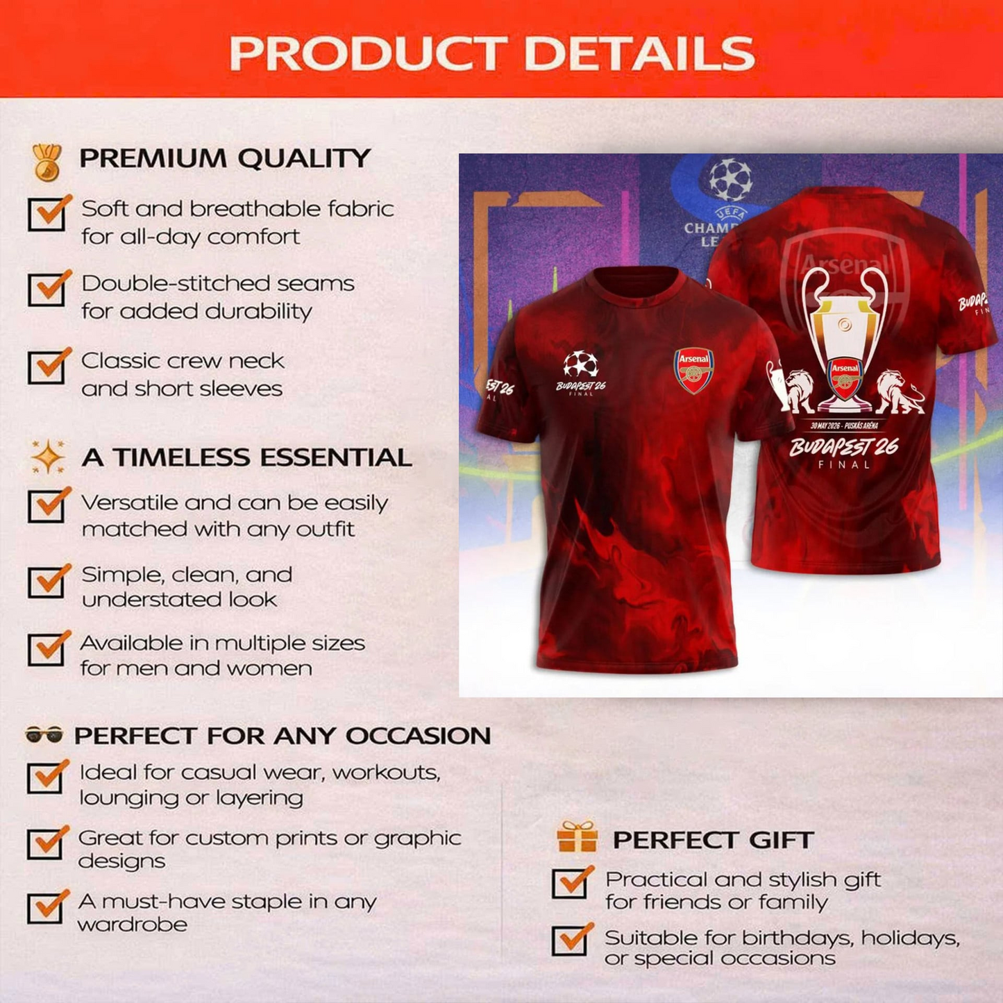 Premium EPL ARS Champions 25 - 26 T-Shirt V6 NMD CTKT