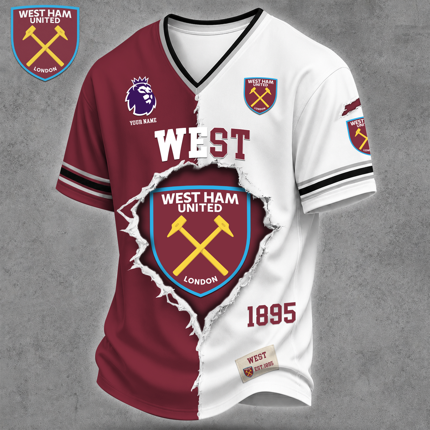 Premium EPL X WHT Game Day Streetwear V-neck Shirt NDT VHM 040626