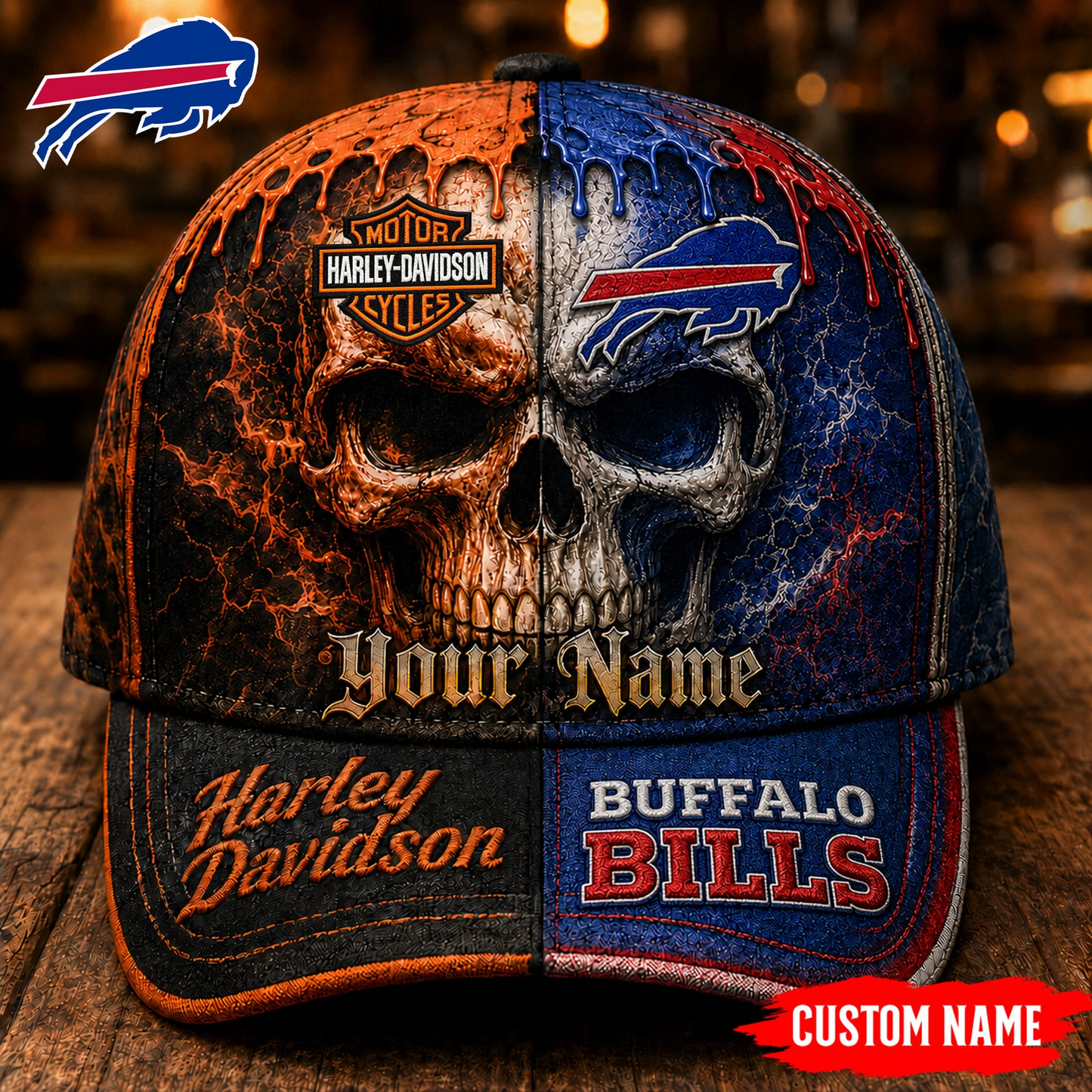 Premium NFL BB Harley Davidson Split Skull Classic Cap V38 NMD CTKT