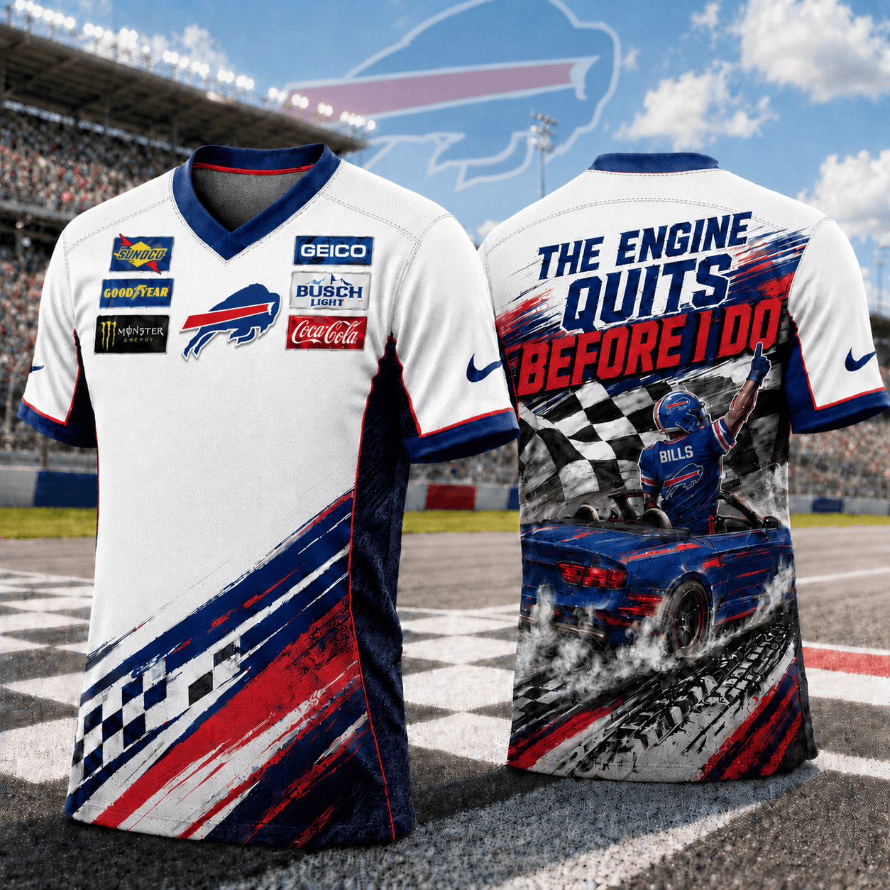 Premium NFL BUF Speedway NASCAR T-Shirt V6 NMD 180526 TTV