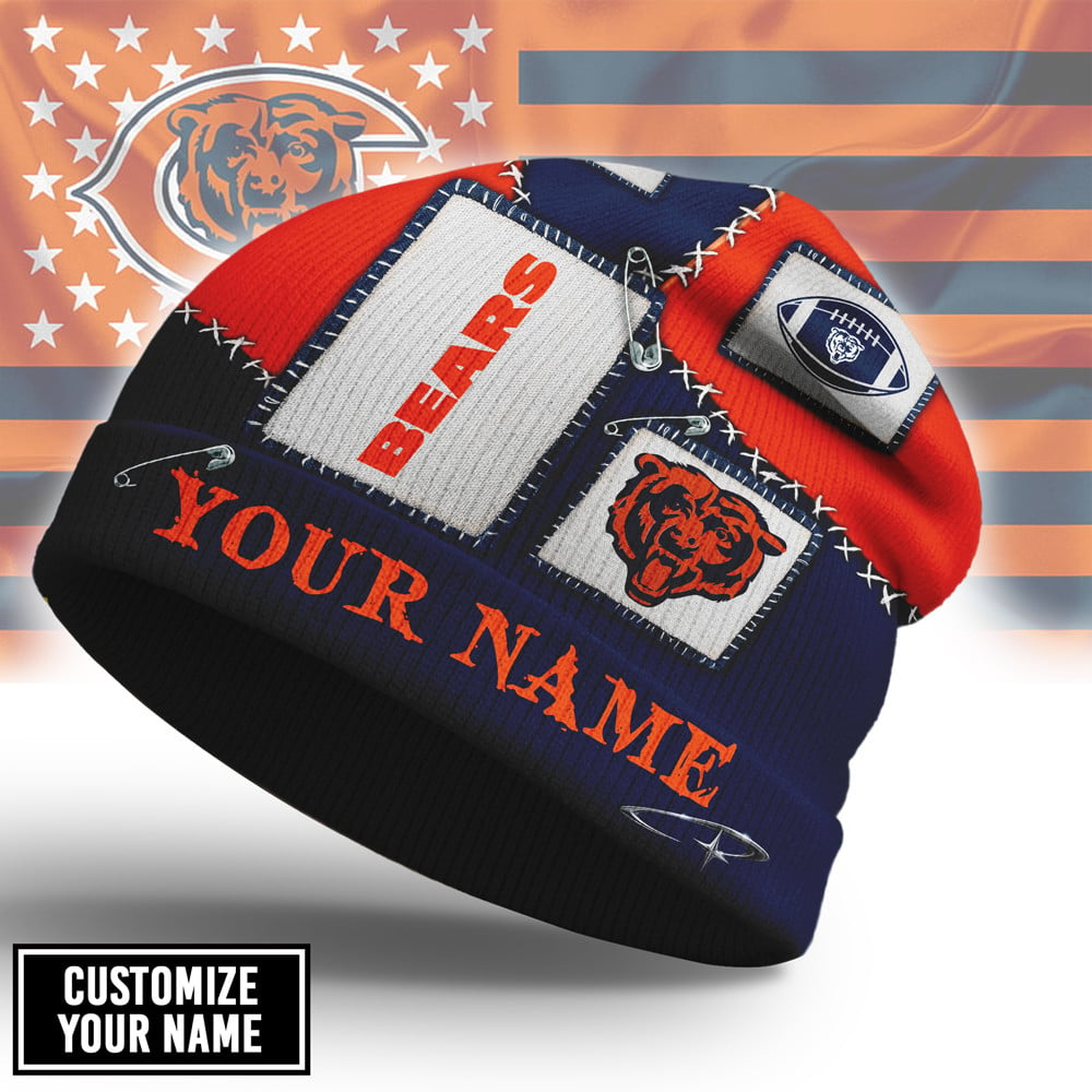 Premium NFL CHI Heritage Patch Beanie Hat V3 NMD CTKT