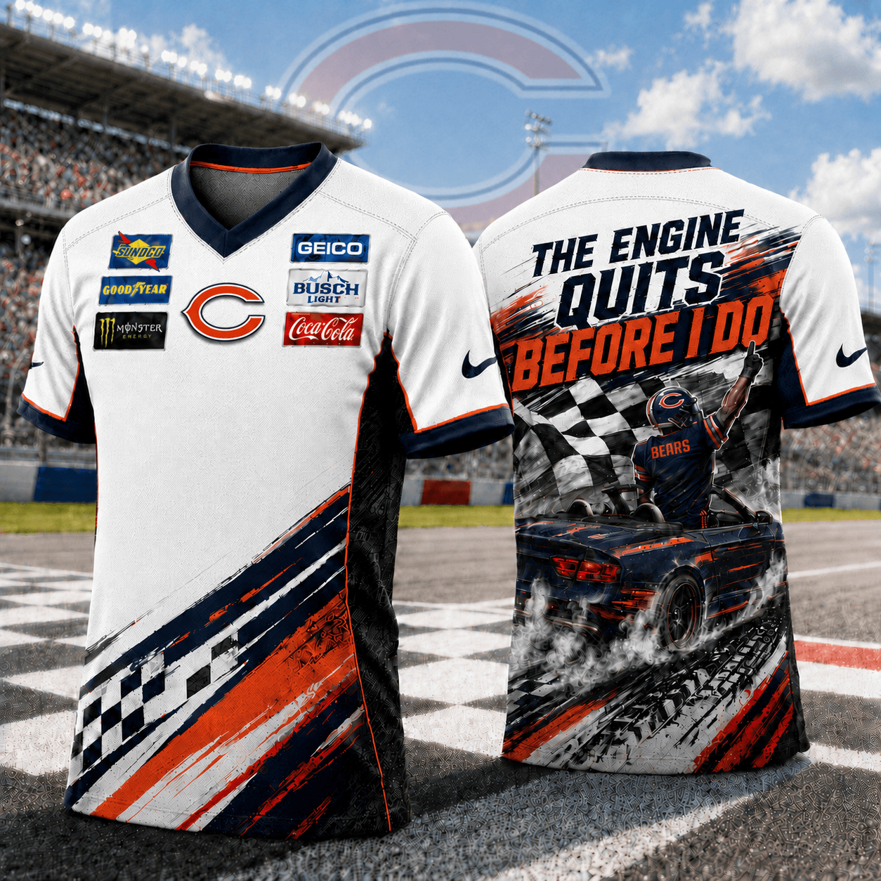 Premium NFL CHI Speedway NASCAR T-Shirt V6 NMD 180526 TTV