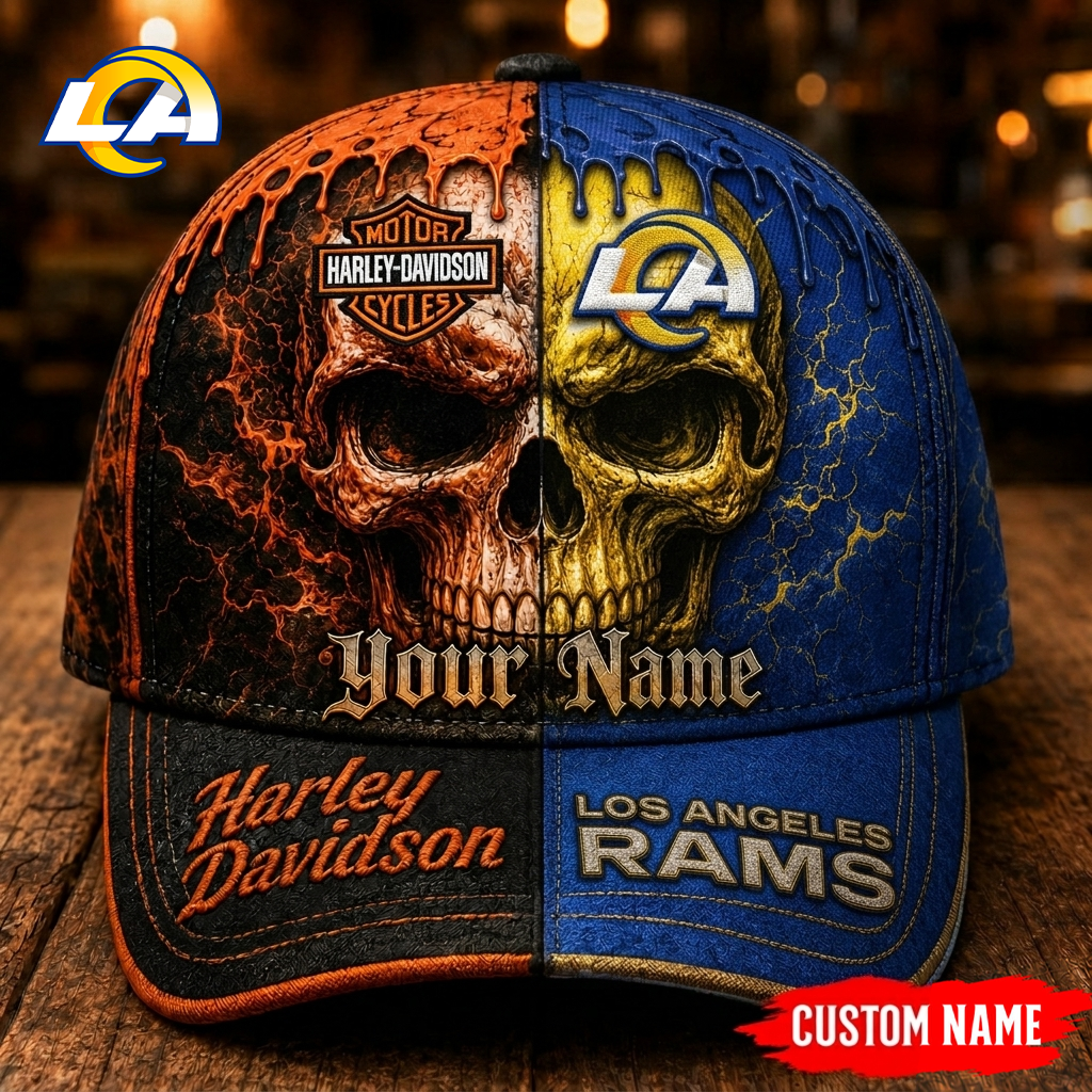 Premium NFL LAR Harley Davidson Split Skull Classic Cap V38 NMD CTKT
