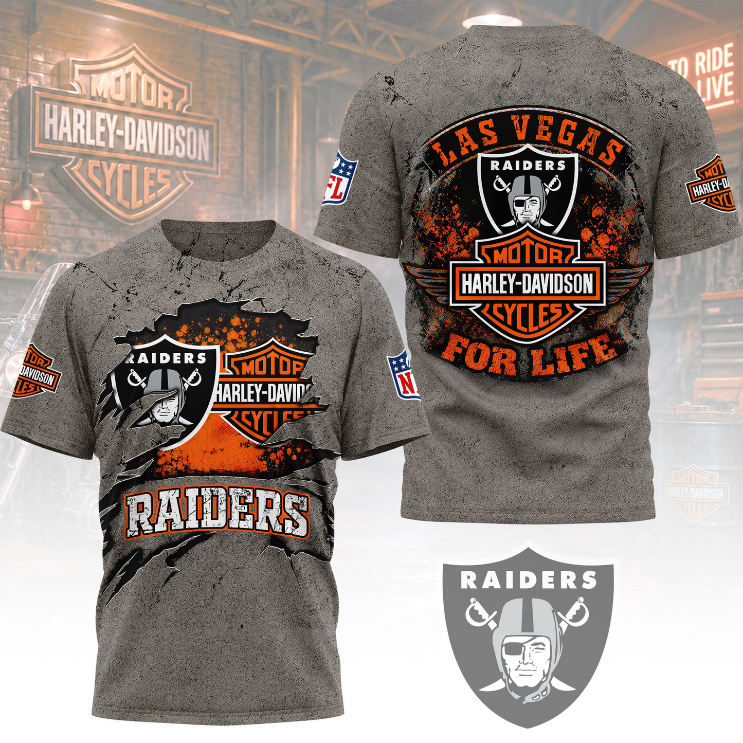 Premium NFL LV x Harley Davidson For Life T-shirt V5 NMD 180526 TTV