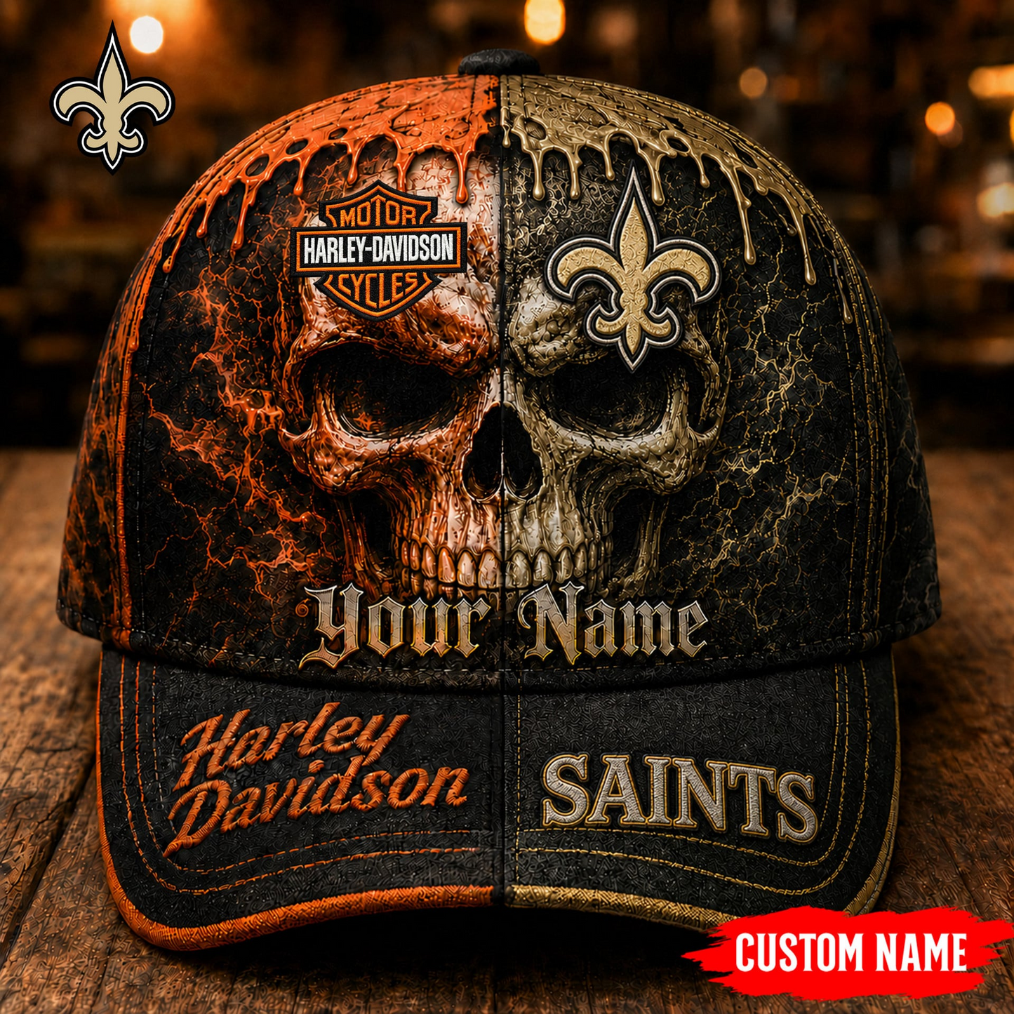 Premium NFL NOS Harley Davidson Split Skull Classic Cap V38 NMD CTKT