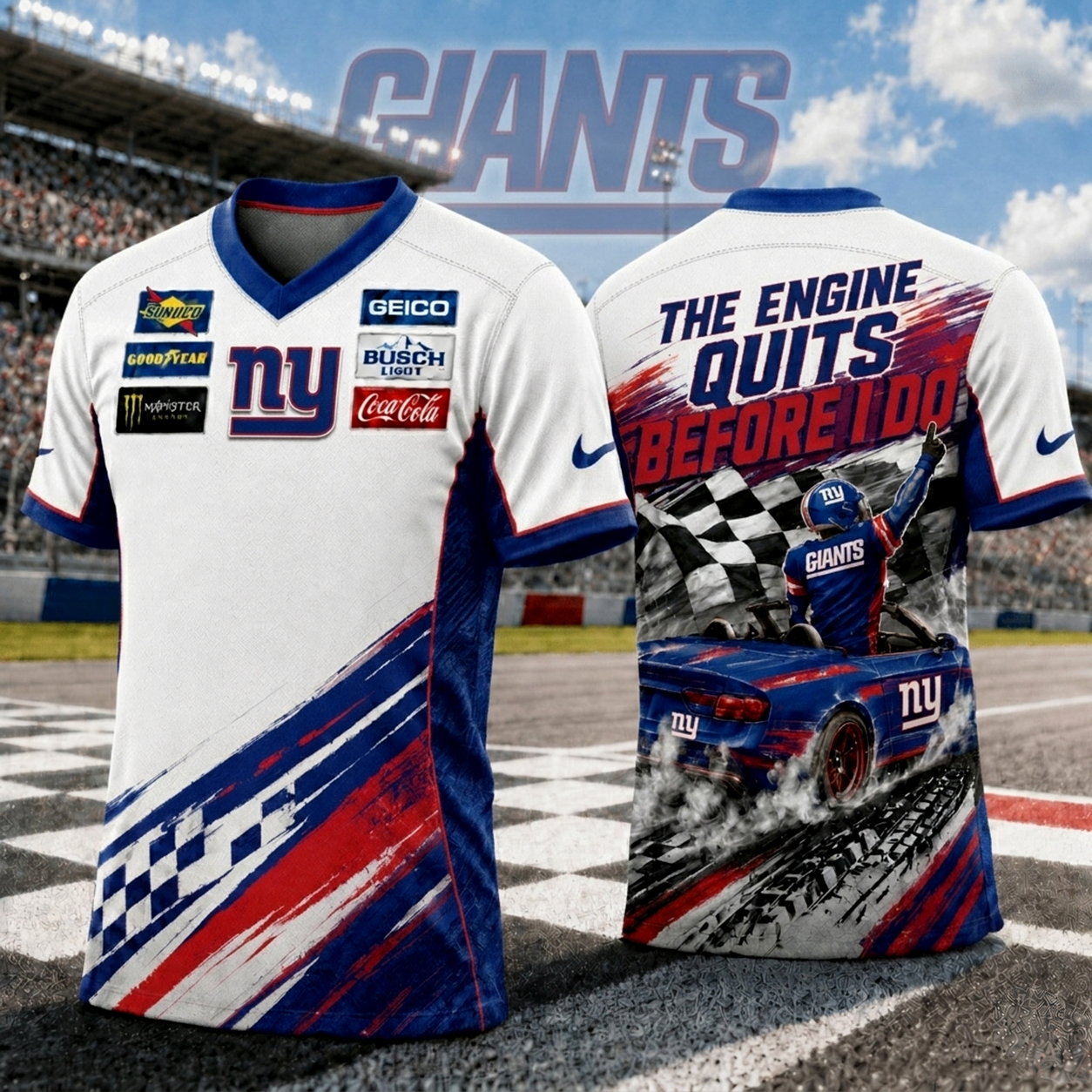 Premium NFL NYG Speedway NASCAR T-Shirt V6 NMD 180526 TTV