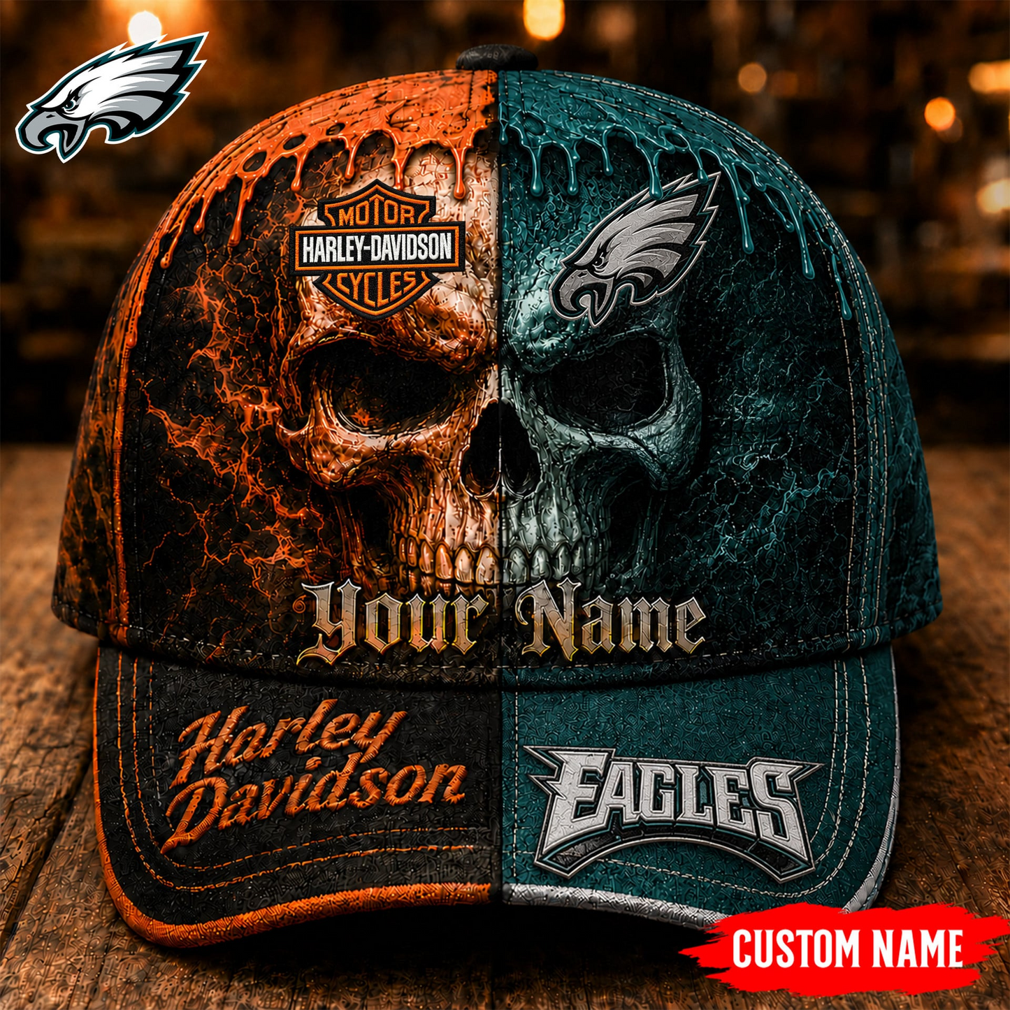 Premium NFL PE Harley Davidson Split Skull Classic Cap V38 NMD CTKT