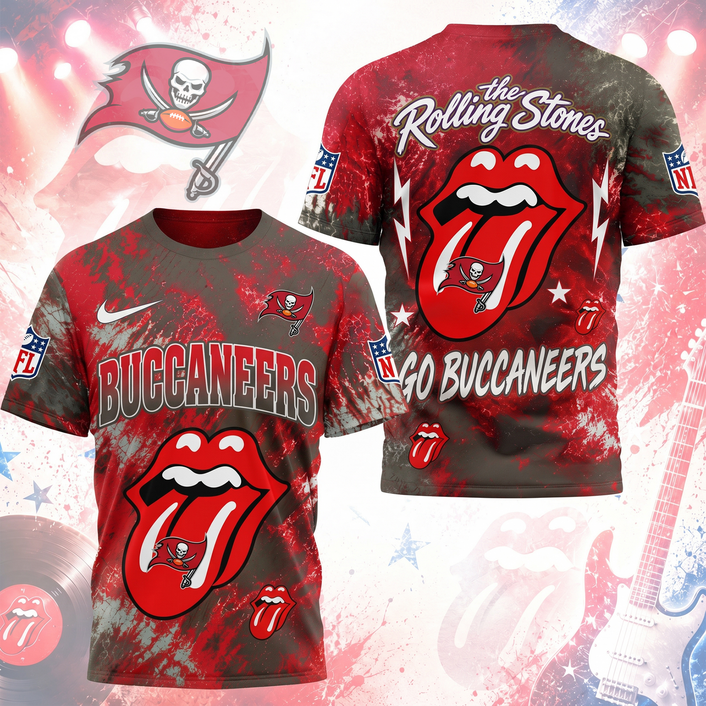 Premium NFL TB x The Rolling Stones T- Shirt V7 NMD 180526 TTV