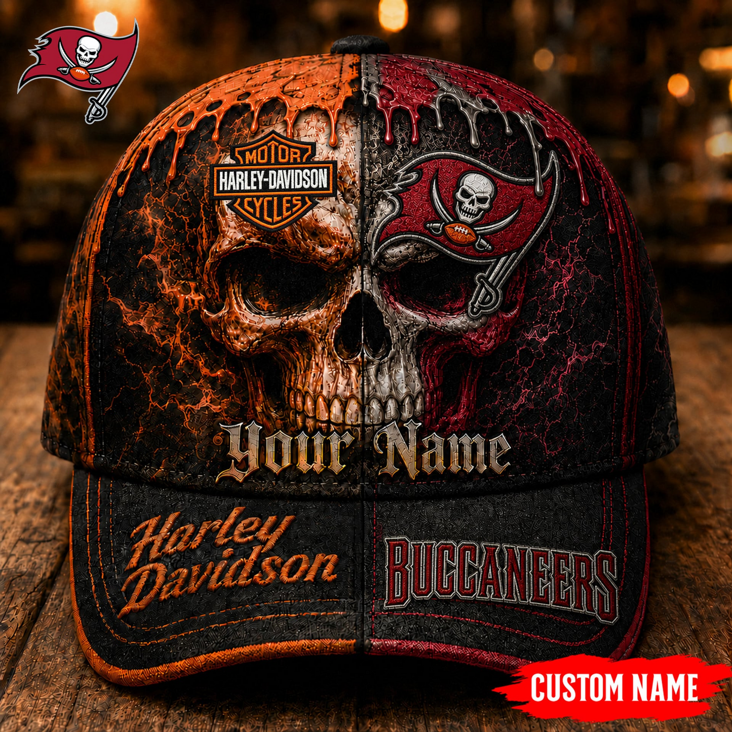 Premium NFL TBB Harley Davidson Split Skull Classic Cap V38 NMD CTKT