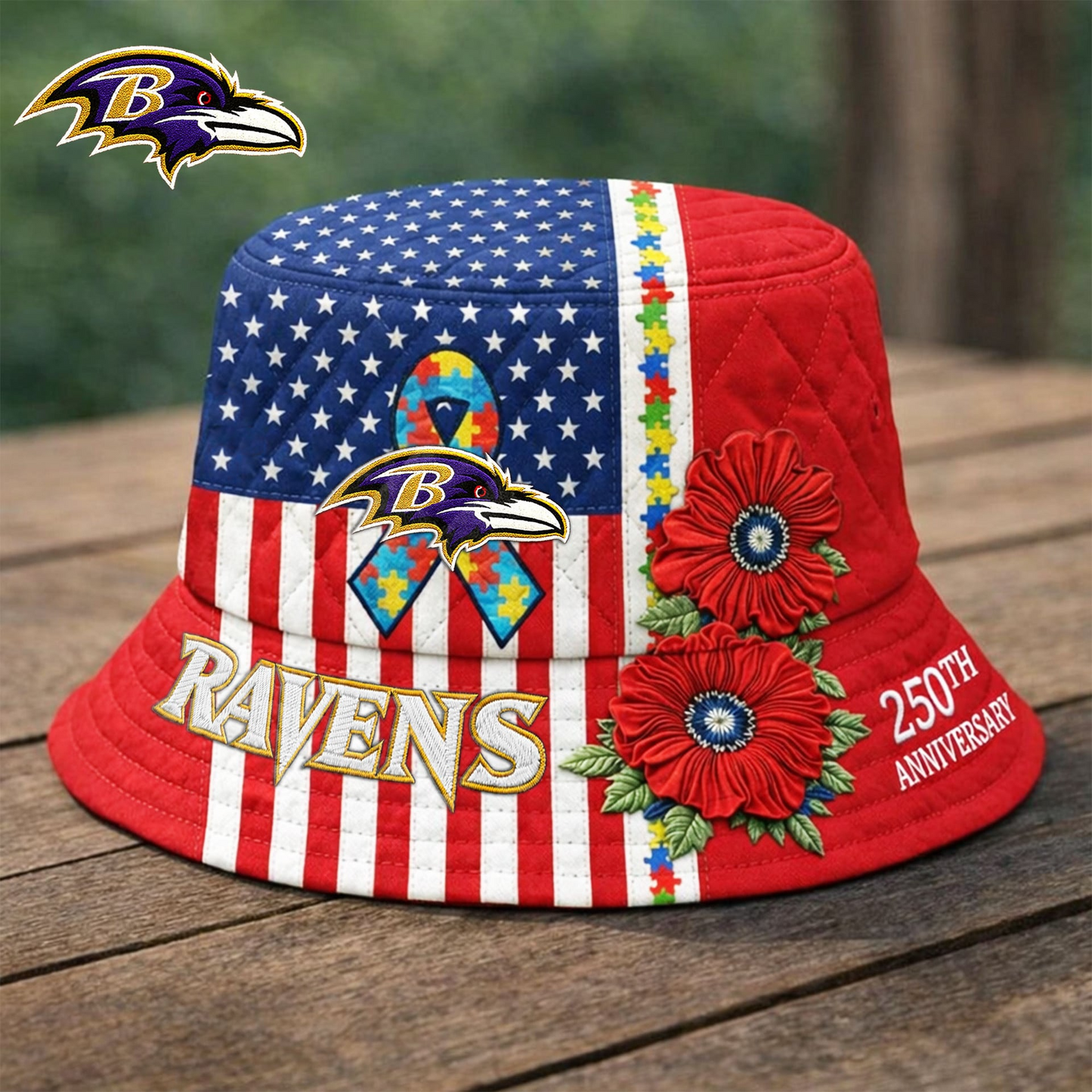 Premium NFL X BR Autism 250th Anniversary Bucket Hat NDT VHM