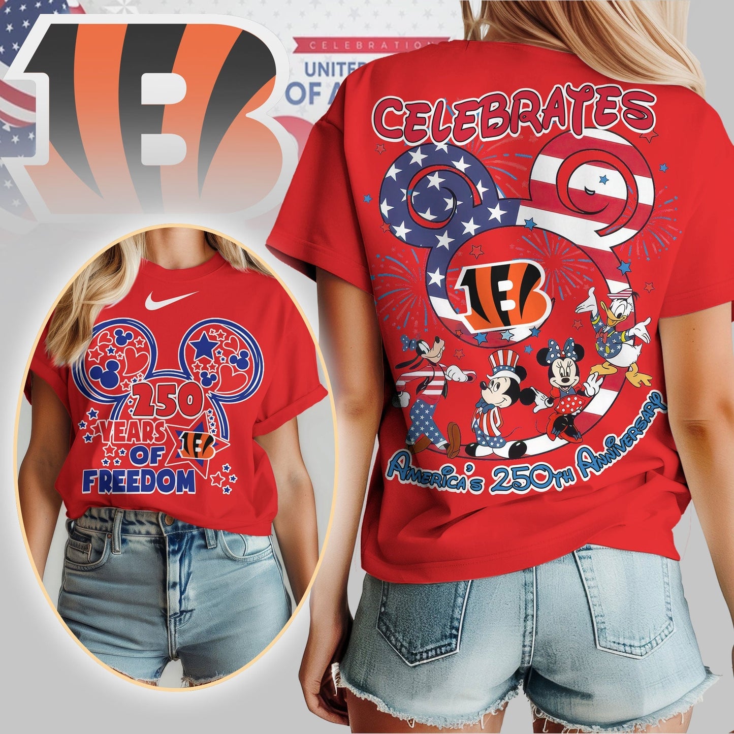 Premium NFL X CB2 Mouse Celebrates America 250th Anniversary Women Shirt NDT LVH
