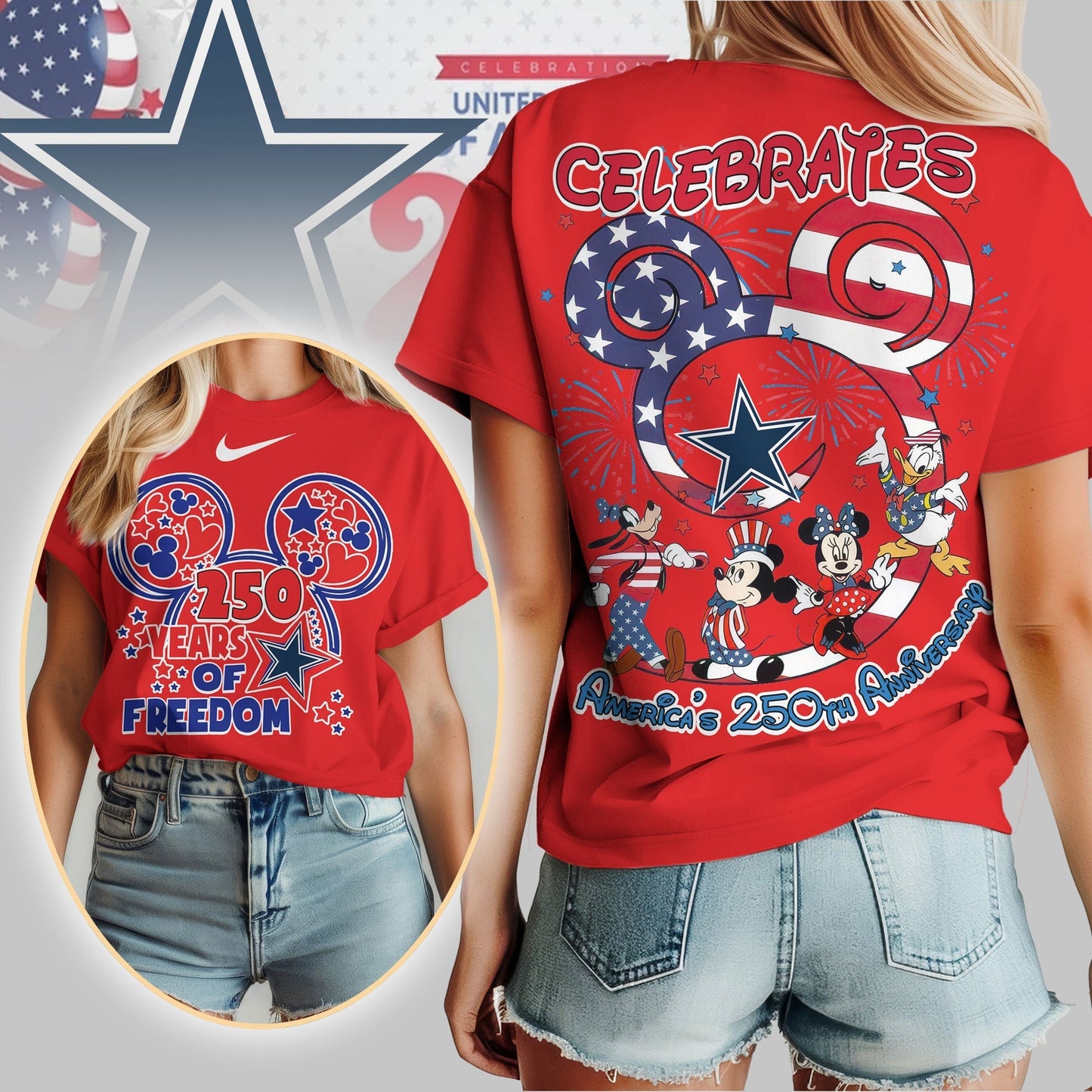 Premium NFL X DC Mouse Celebrates America 250th Anniversary Women Shirt NDT LVH
