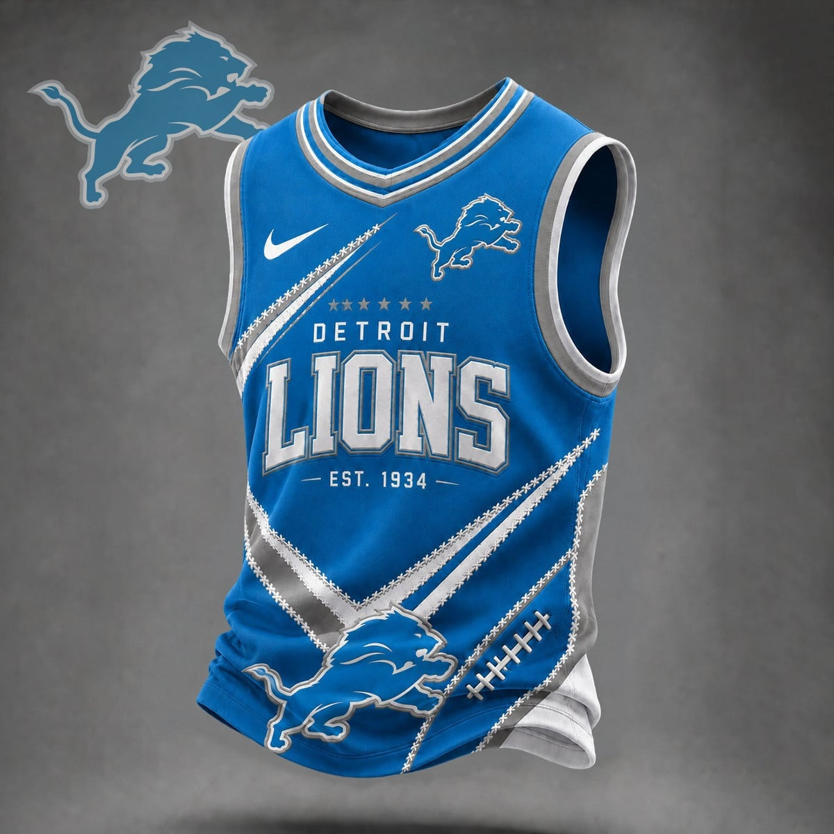 Premium NFL X DET Game Day V-neck Tank Top Shirt NDT NHM 030626