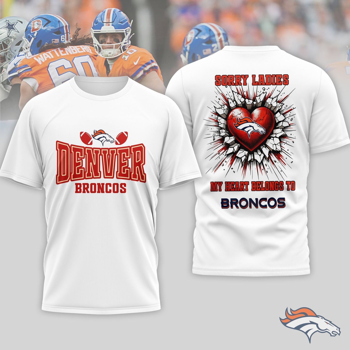 Premium NFL X Denver Broncos Valentine's Day 3D Shirt NDT LVH