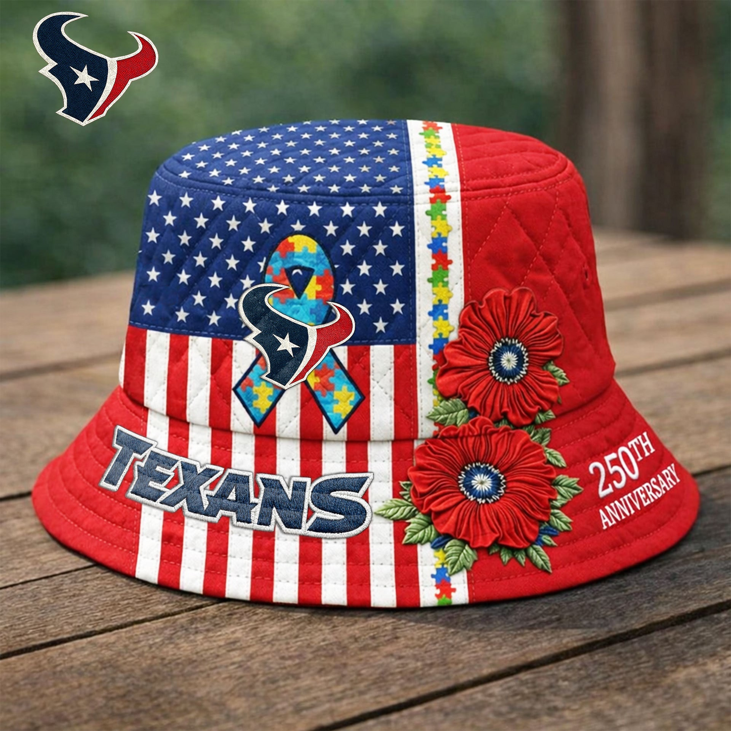 Premium NFL X HT Autism 250th Anniversary Bucket Hat NDT VHM