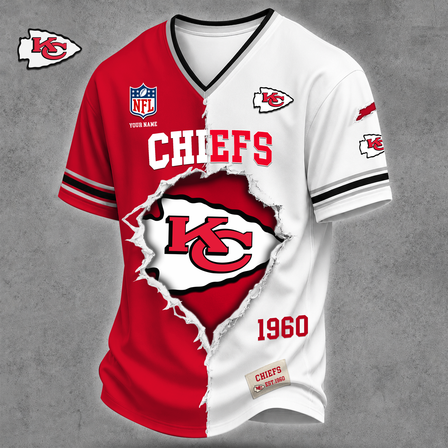 Premium NFL X KC Game Day Streetwear V-neck Shirt NDT VHM 040626