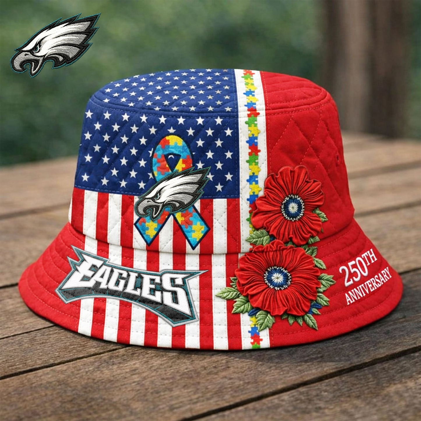 Premium NFL X PE Autism 250th Anniversary Bucket Hat NDT VHM