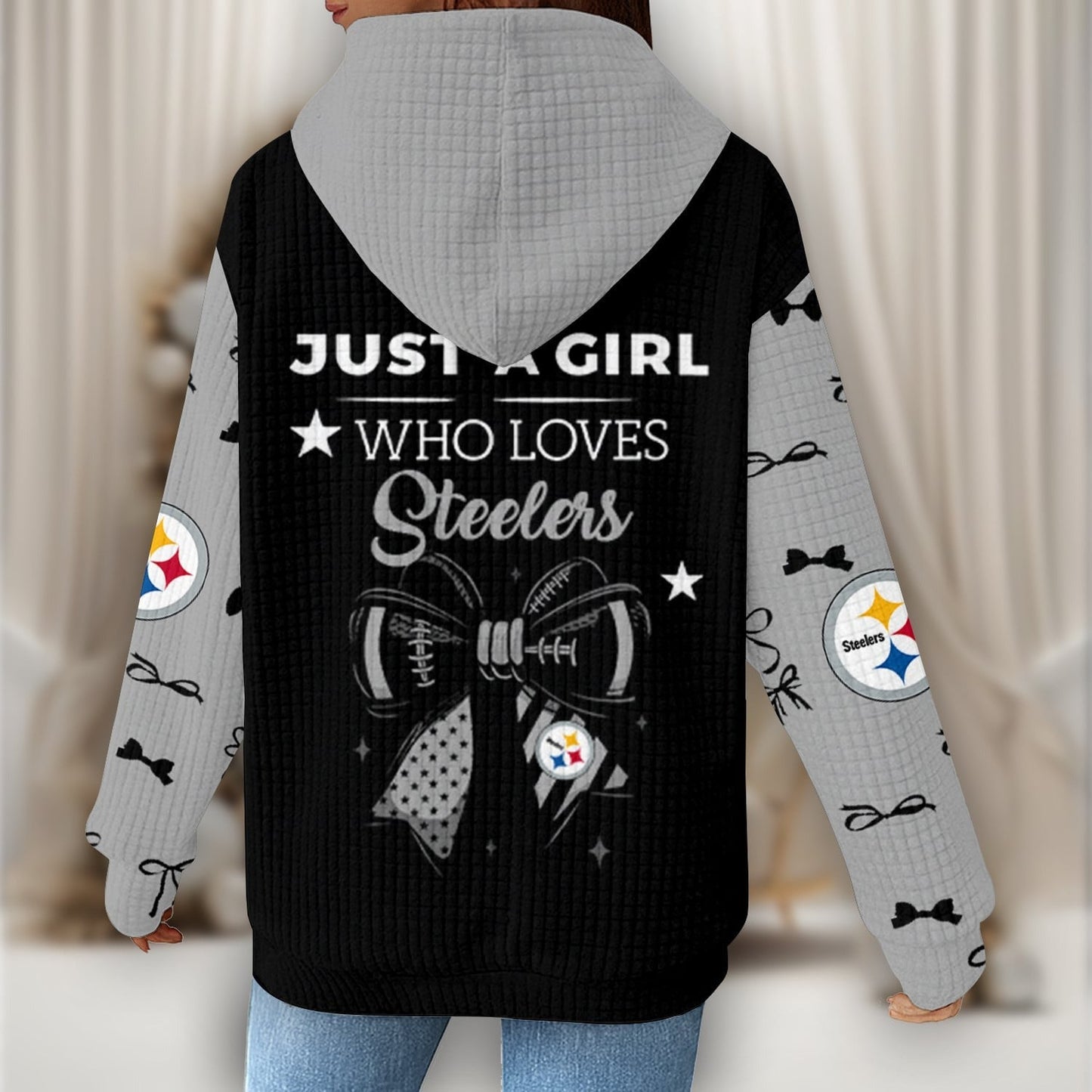Premium NFL X PIT Women's Waffle Hoodie NDT NHM