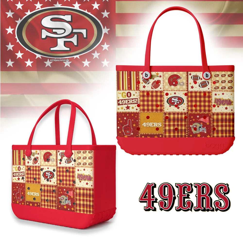Premium NFL X SF49 Patchwork Design Beach Tote Bag NDT NTN