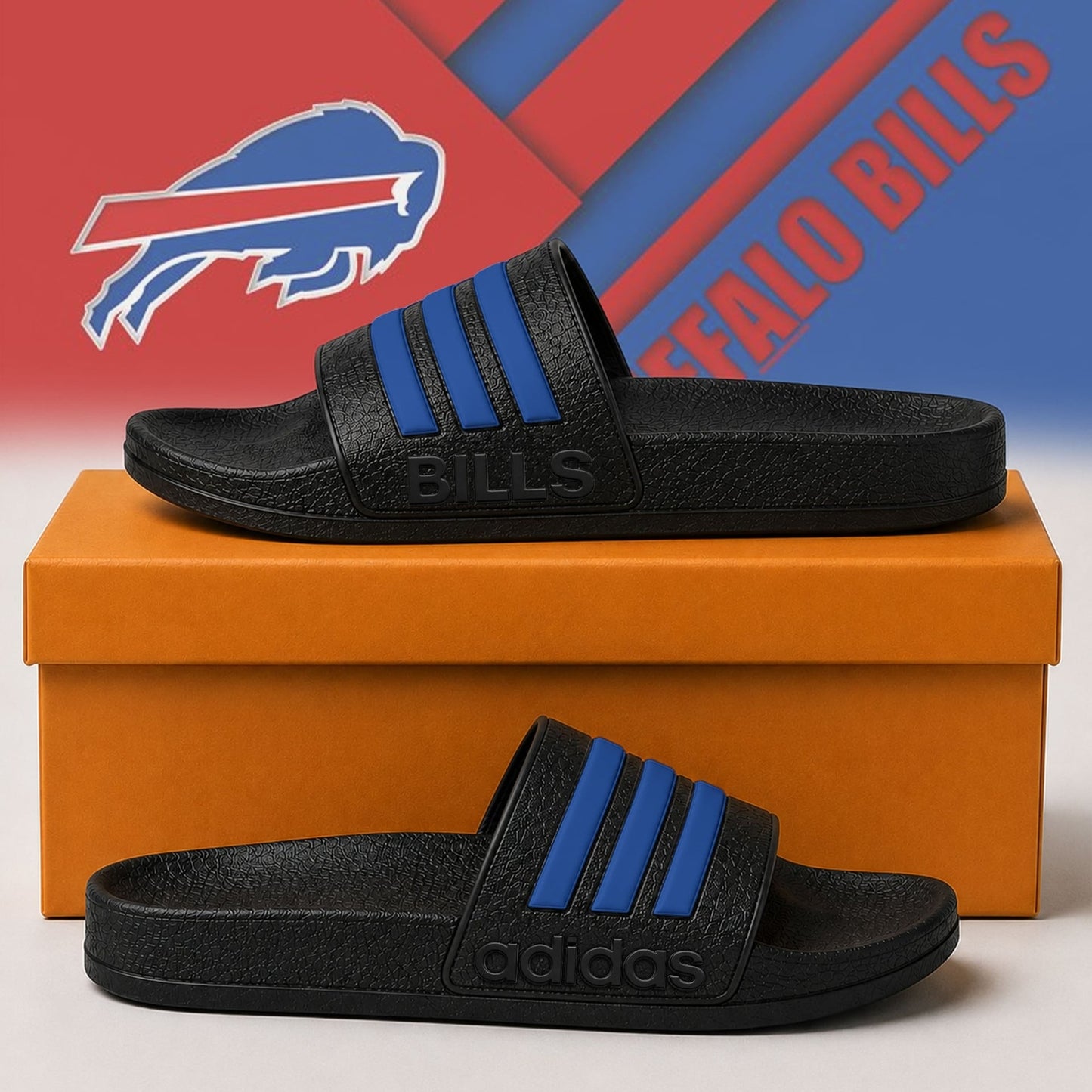 Premium NFL x BUF Adidas Slide Slippers NDT NHM 040626