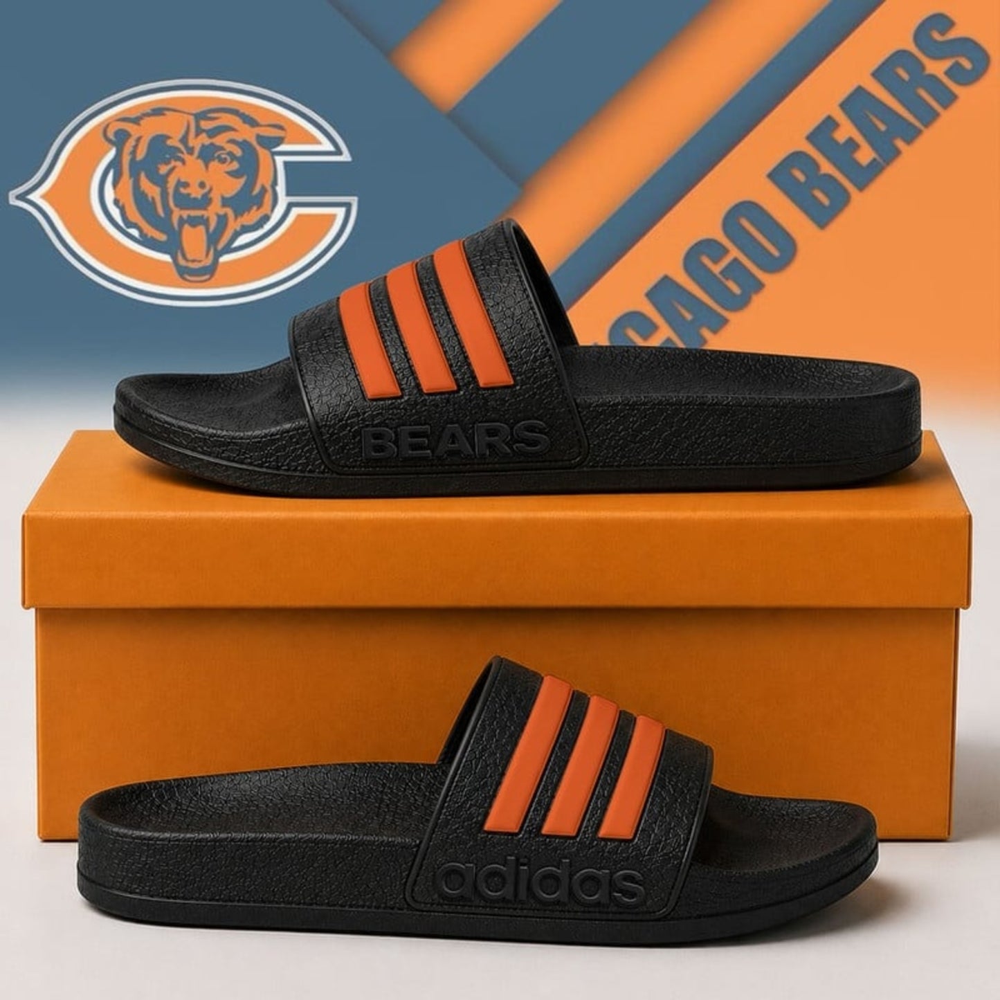 Premium NFL x CHI Adidas Slide Slippers NDT NHM 040626