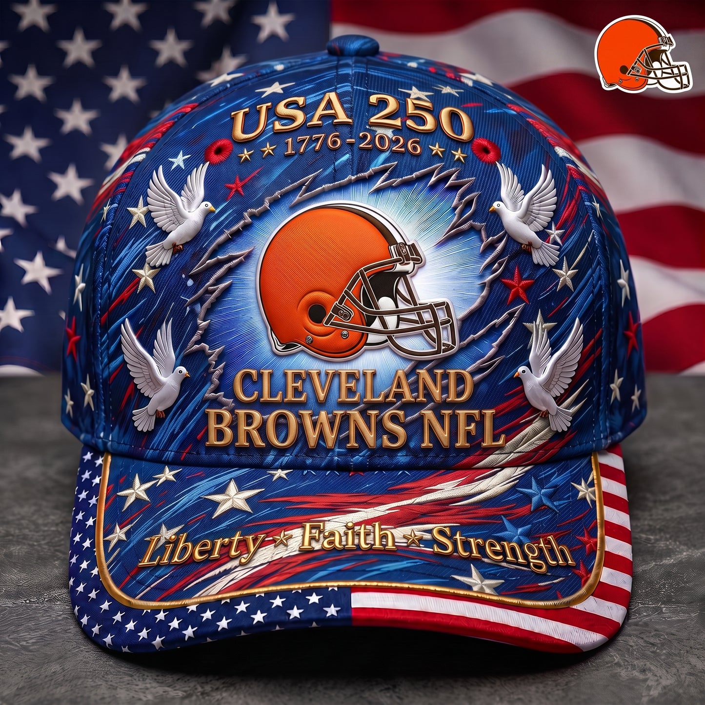 Premium NFL x CLE 250 Years Anniversary Of Freedom Cap V4 260626