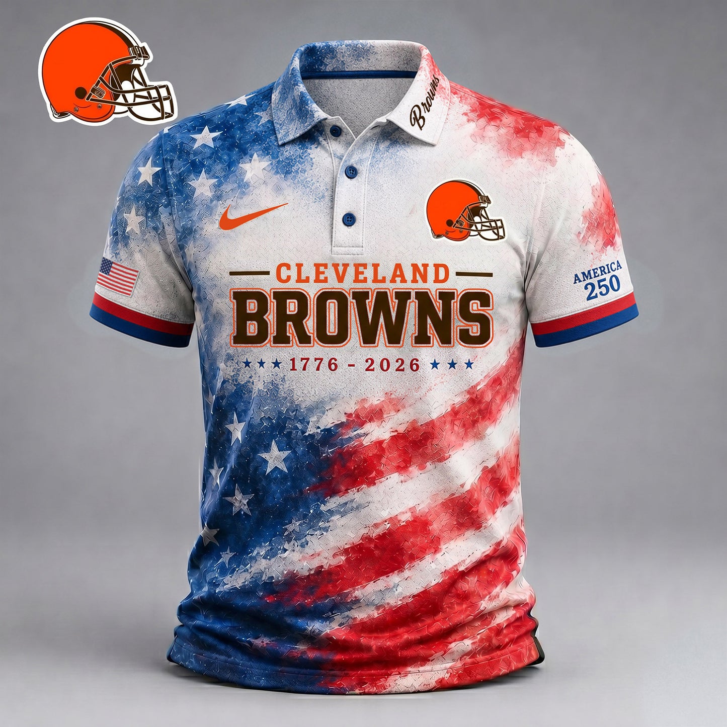 Premium NFL x CLE 250 Years Of Freedom Polo Shirt NDT NHM 150626