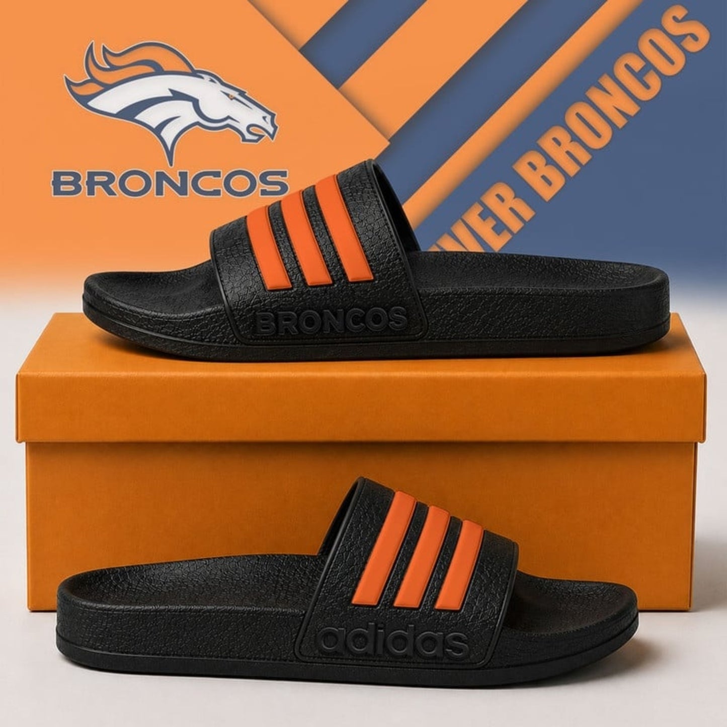 Premium NFL x DEN Adidas Slide Slippers NDT NHM 040626