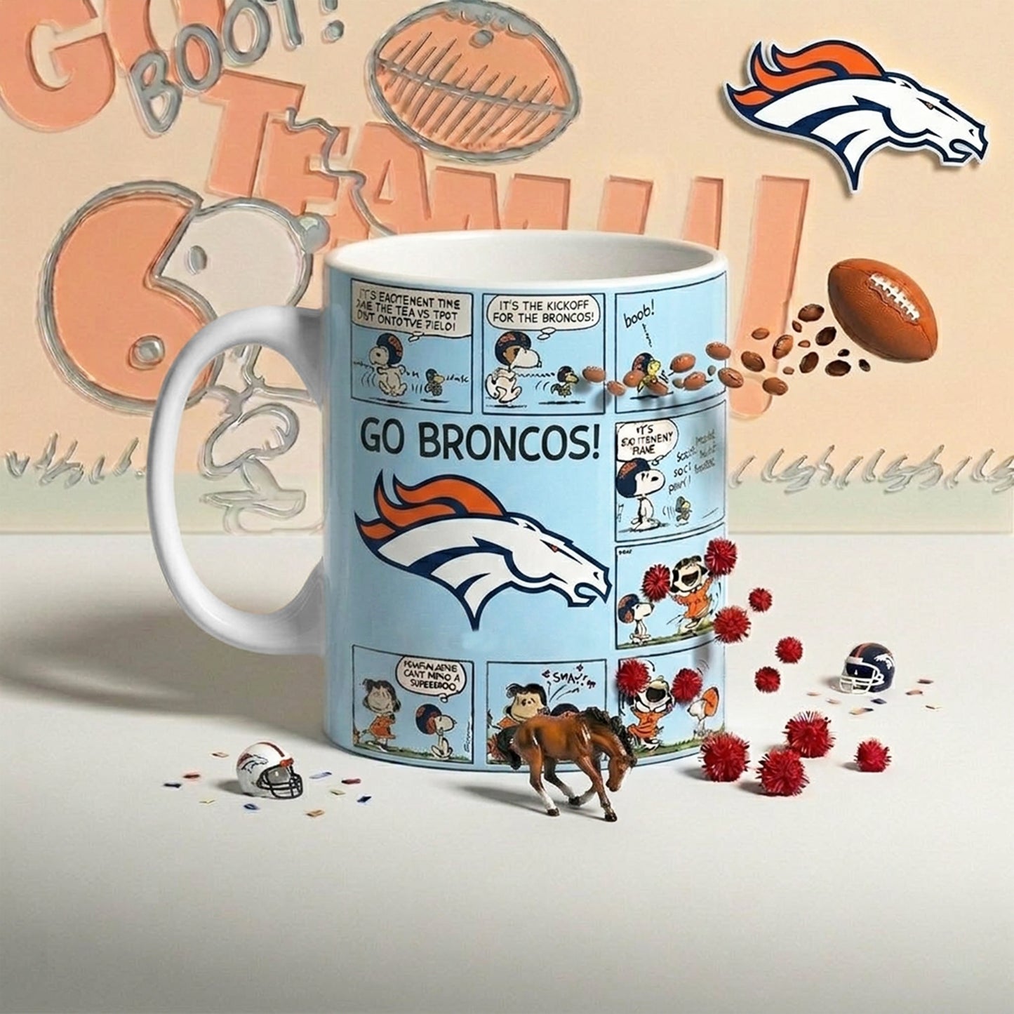 Premium NFL x DEN Peanuts Comic Mug NDT NHM 210426