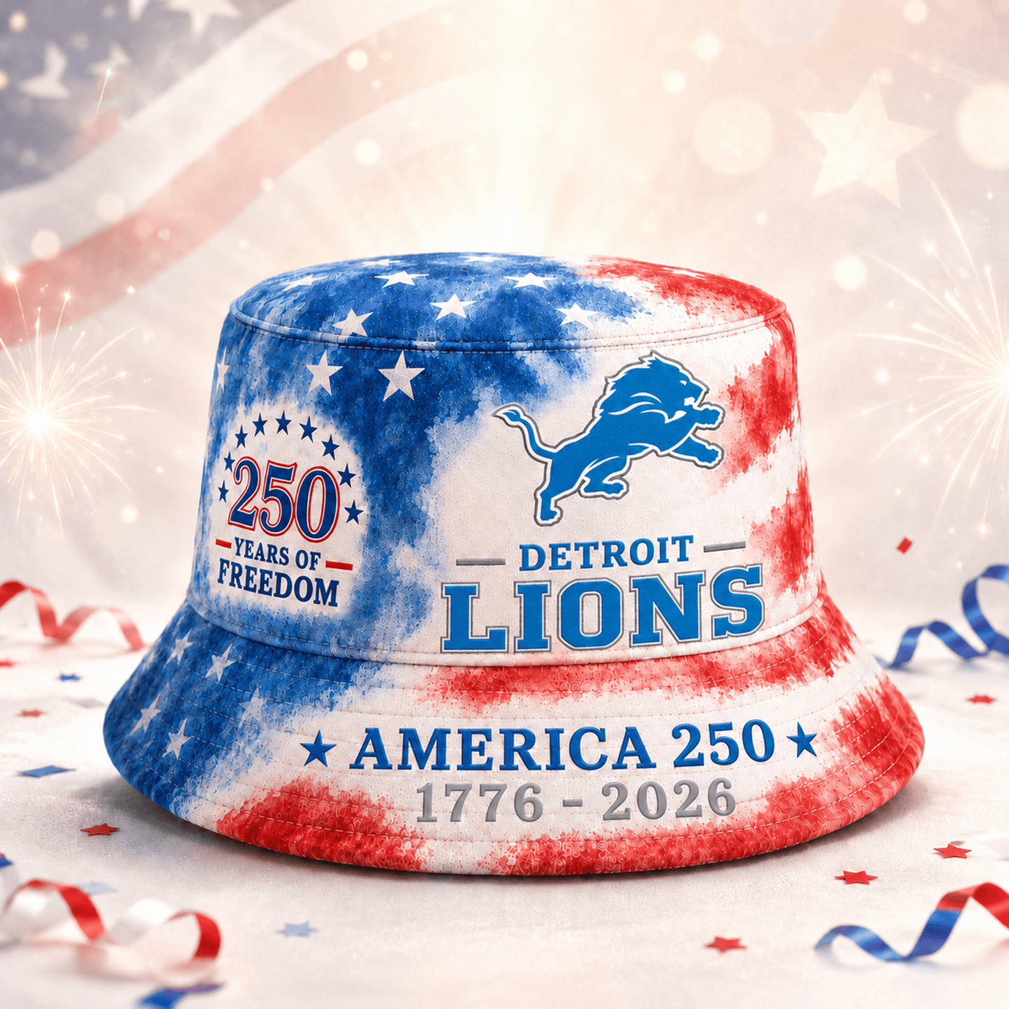 Premium NFL x DET 250 Years Of Freedom Bucket Hat 120626