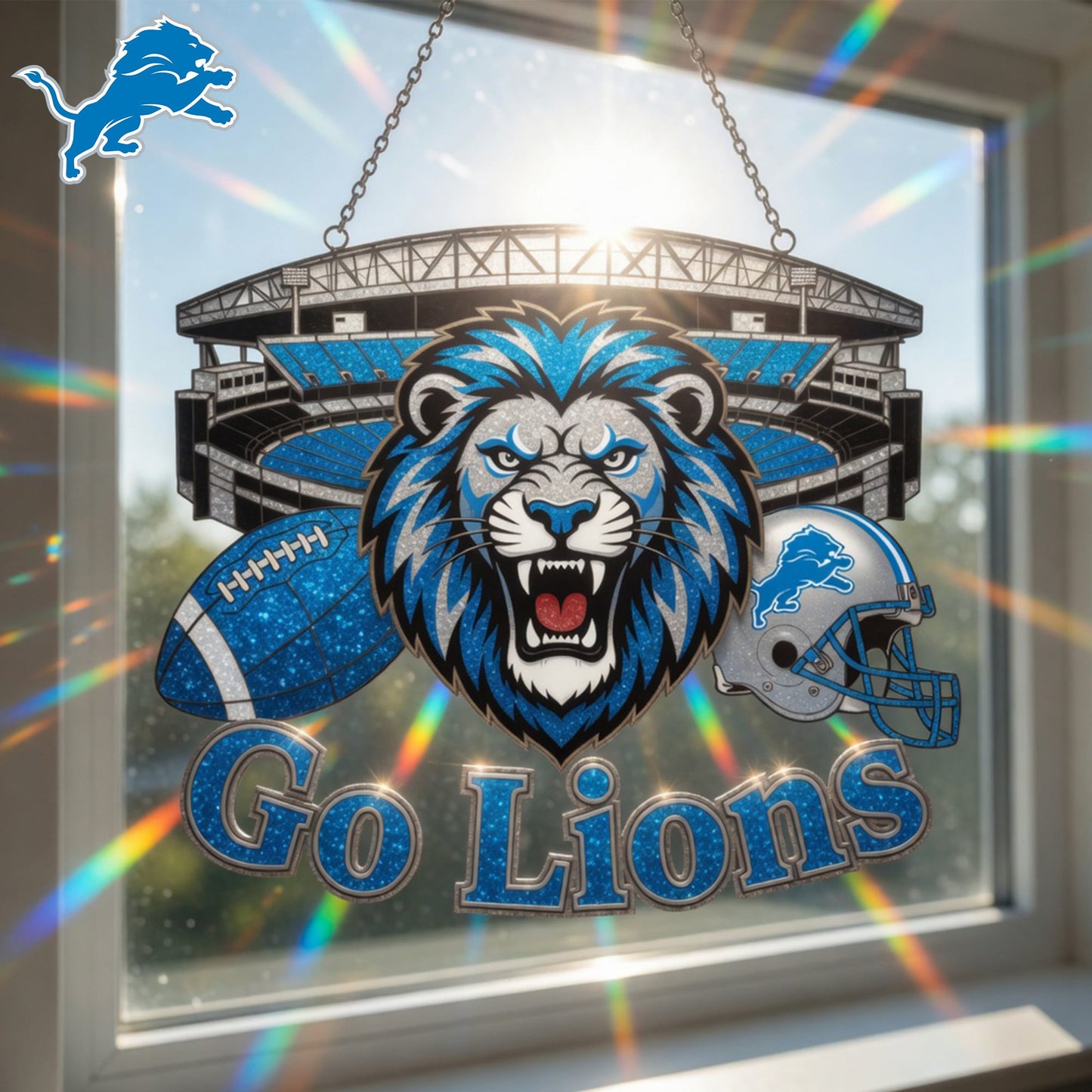 Premium NFL x DET Game Day Suncatcher NDT LVH 210426