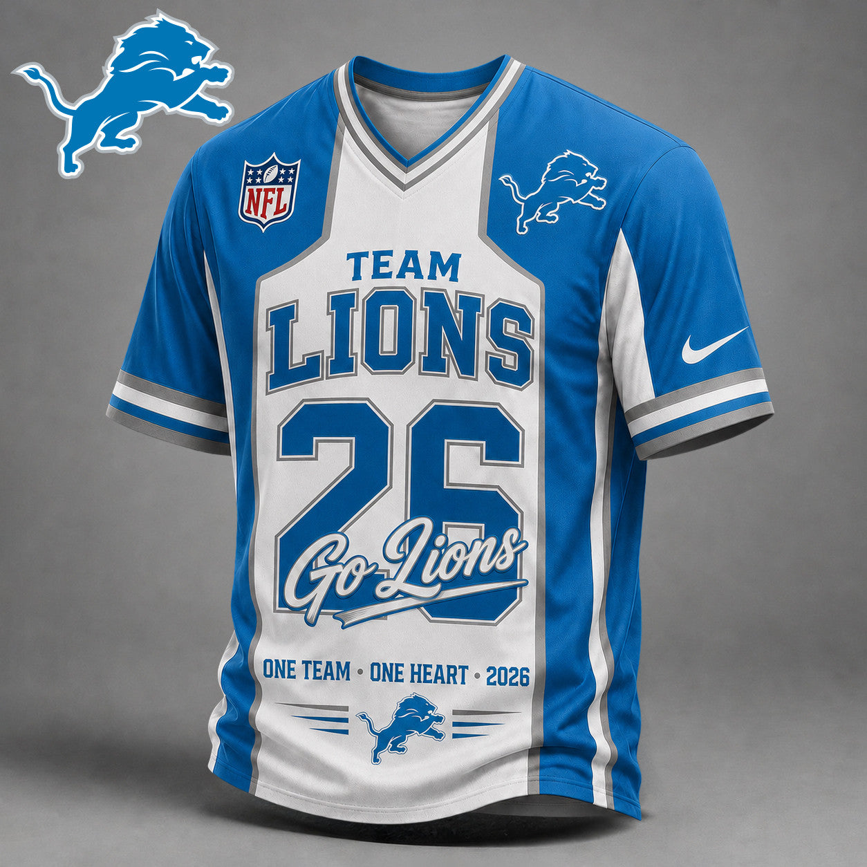 Premium NFL x DET Team Pride V-Neck Shirt limited editions NDT LVH 010626