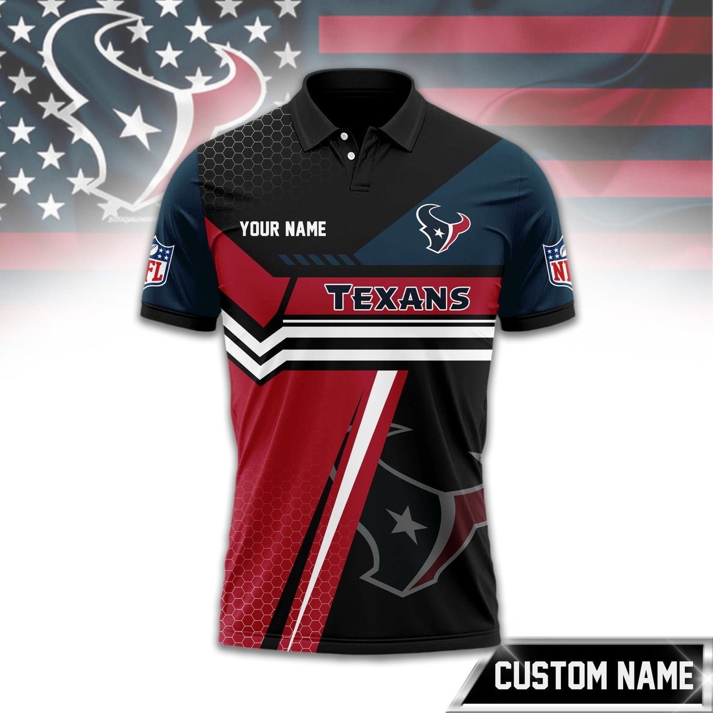 Premium NFL x HOU Inspired Custom Game Day Polo NDT NHM