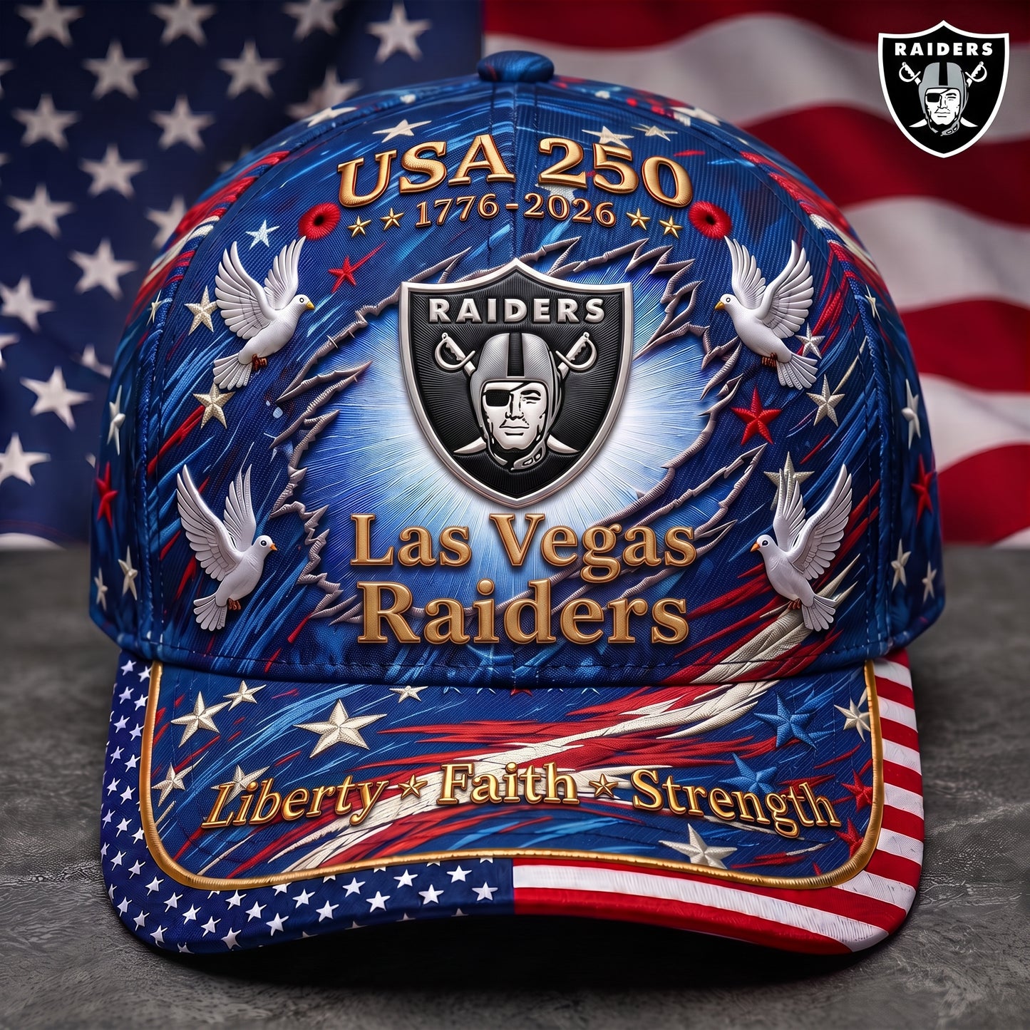 Premium NFL x LVR 250 Years Anniversary Of Freedom Cap V4 260626