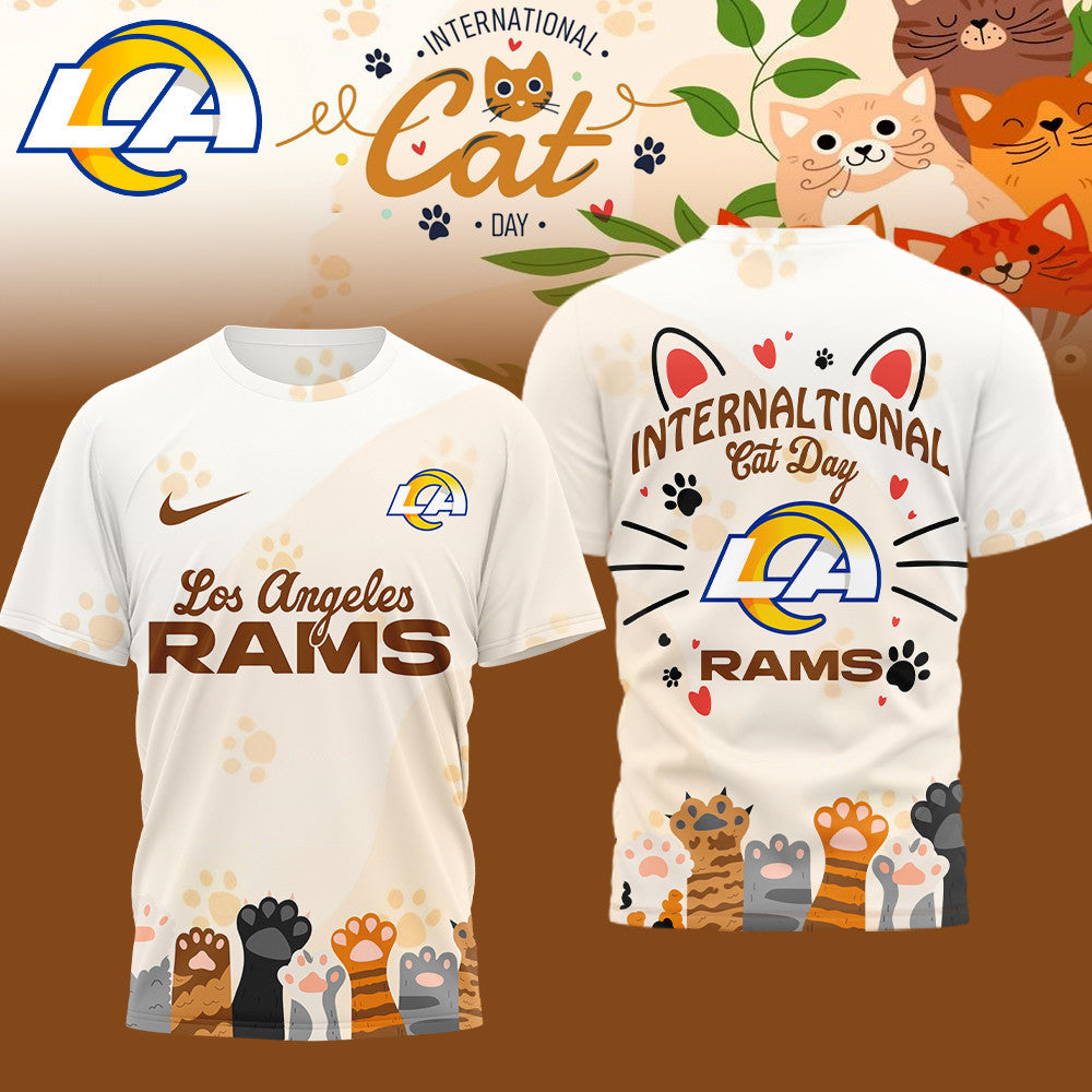 Premium NFL x Los Angeles Rams International Cat Day 3D Shirt NDT LVH