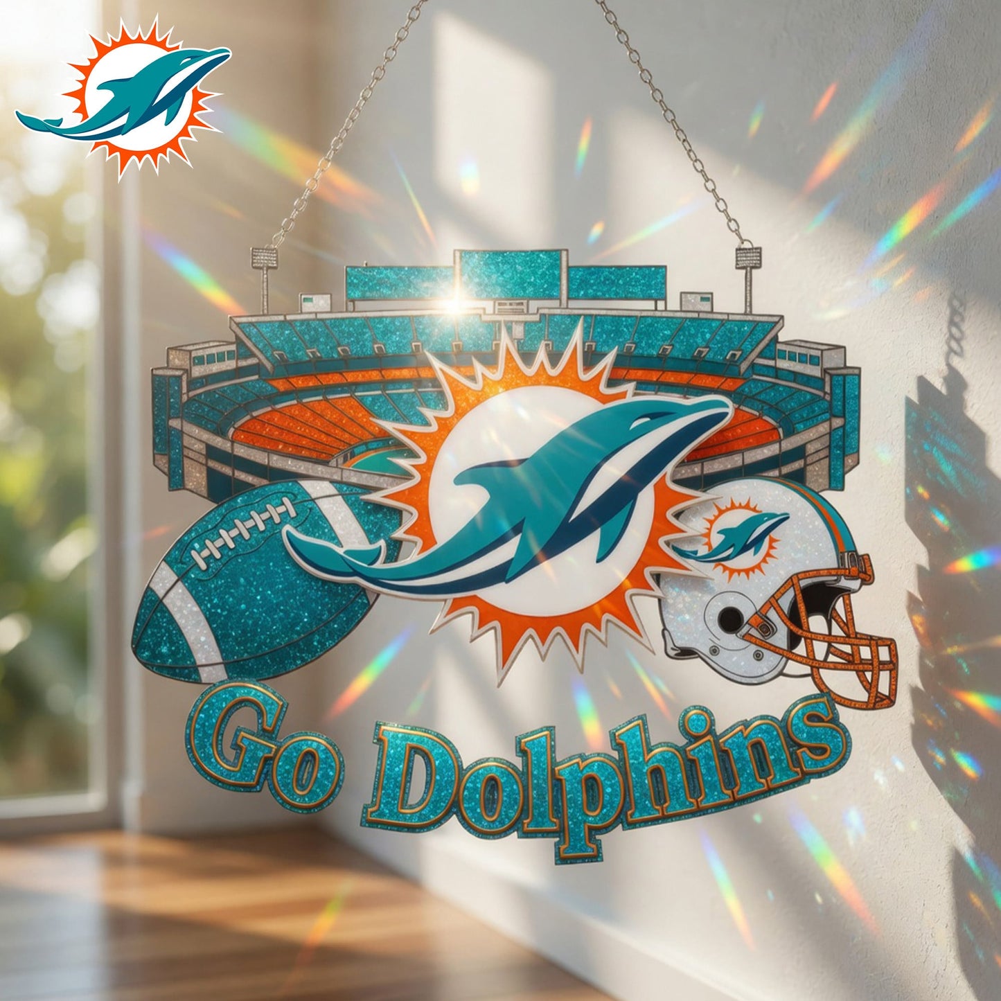 Premium NFL x MIA Game Day Suncatcher NDT LVH 210426