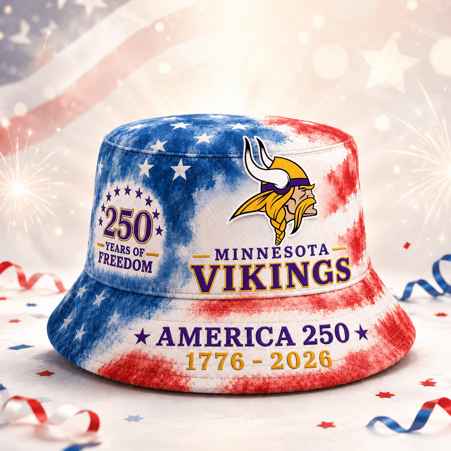 Premium NFL x MIN 250 Years Of Freedom Bucket Hat 120626