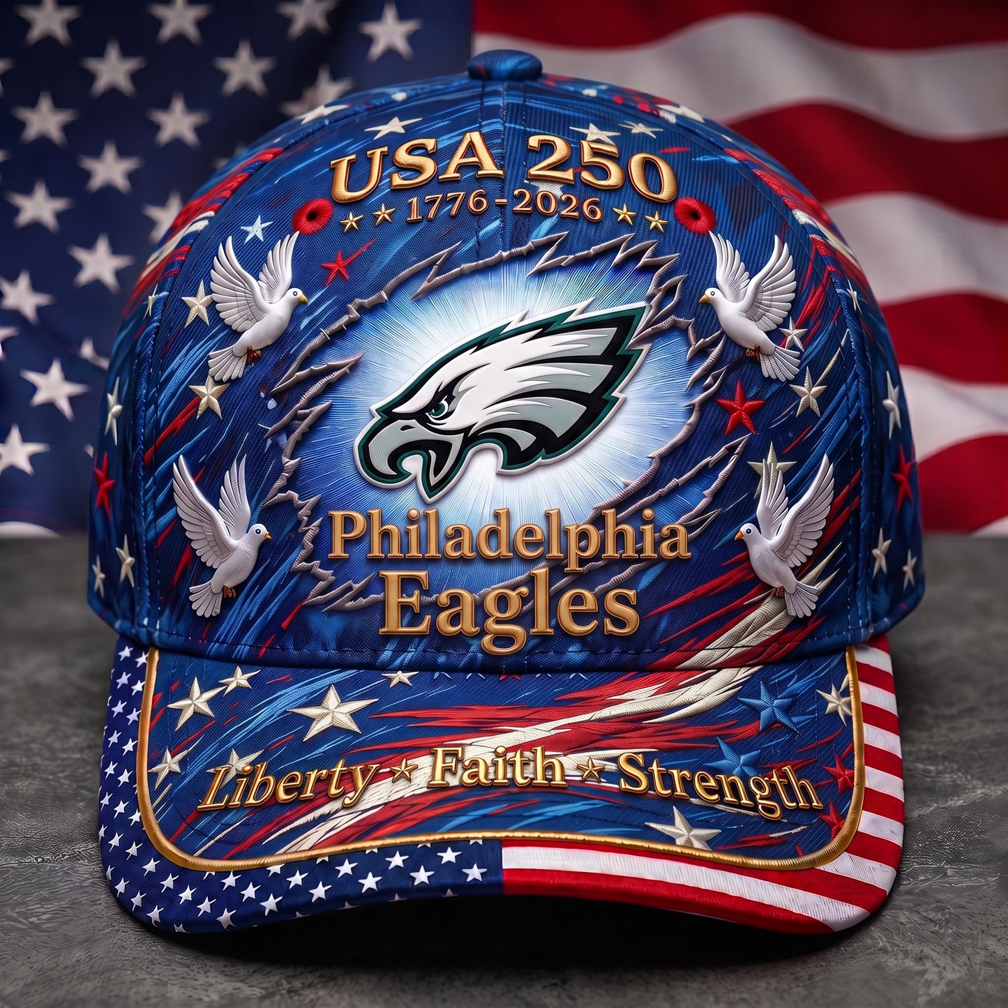Premium NFL x PE 250 Years Anniversary Of Freedom Cap V4 260626