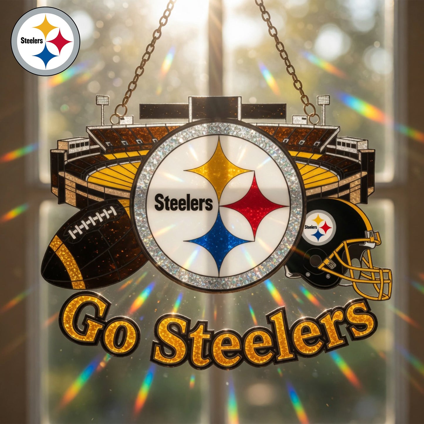 Premium NFL x PIT Game Day Suncatcher NDT LVH 210426
