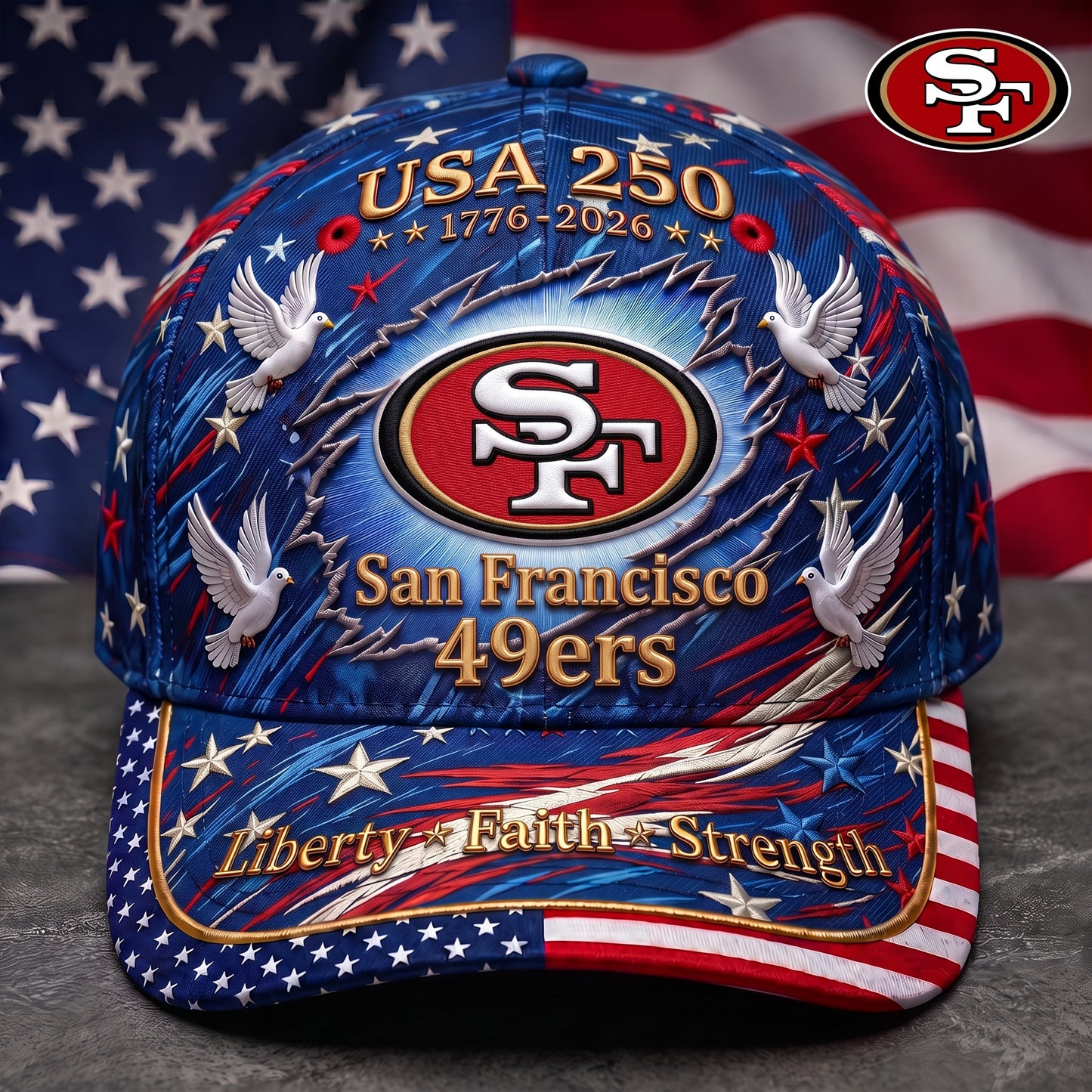 Premium NFL x SF 250 Years Anniversary Of Freedom Cap V4 260626