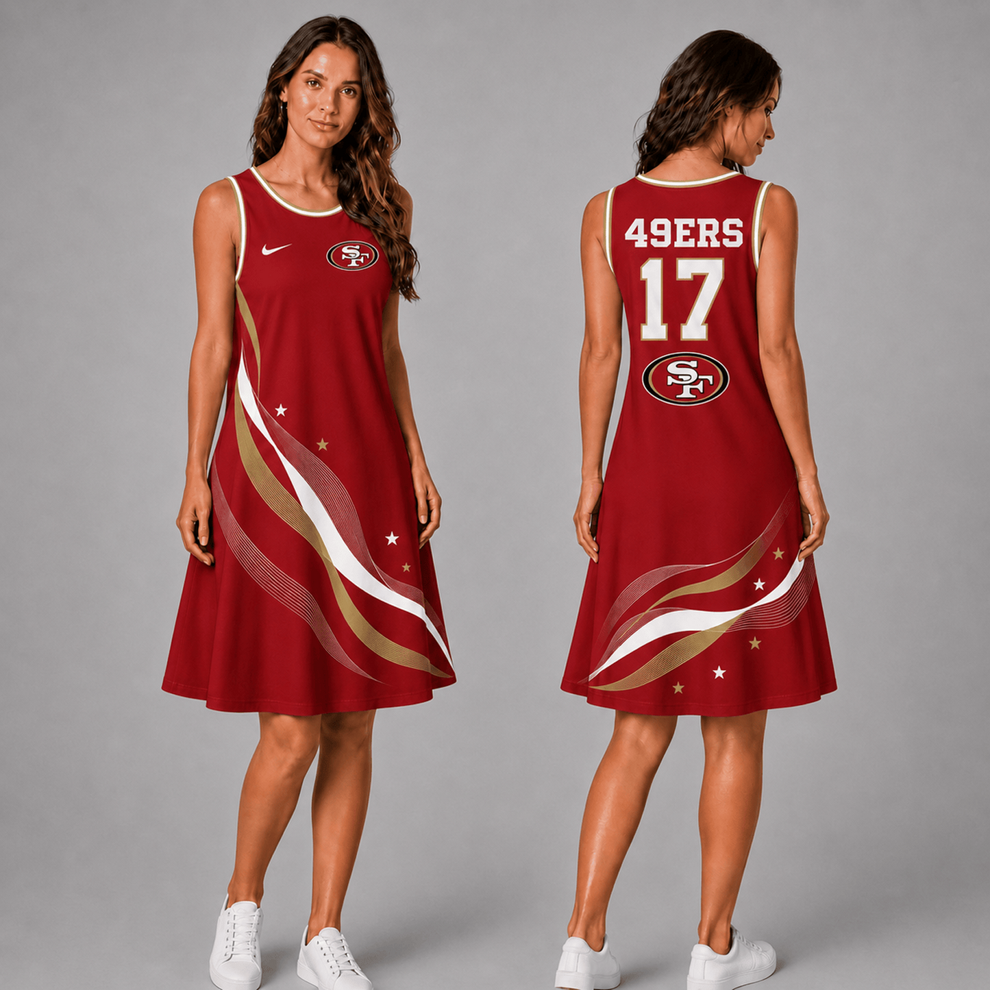 Premium NFL x SF Style Custom Sleeveless Dress Personalized Name Number 180626
