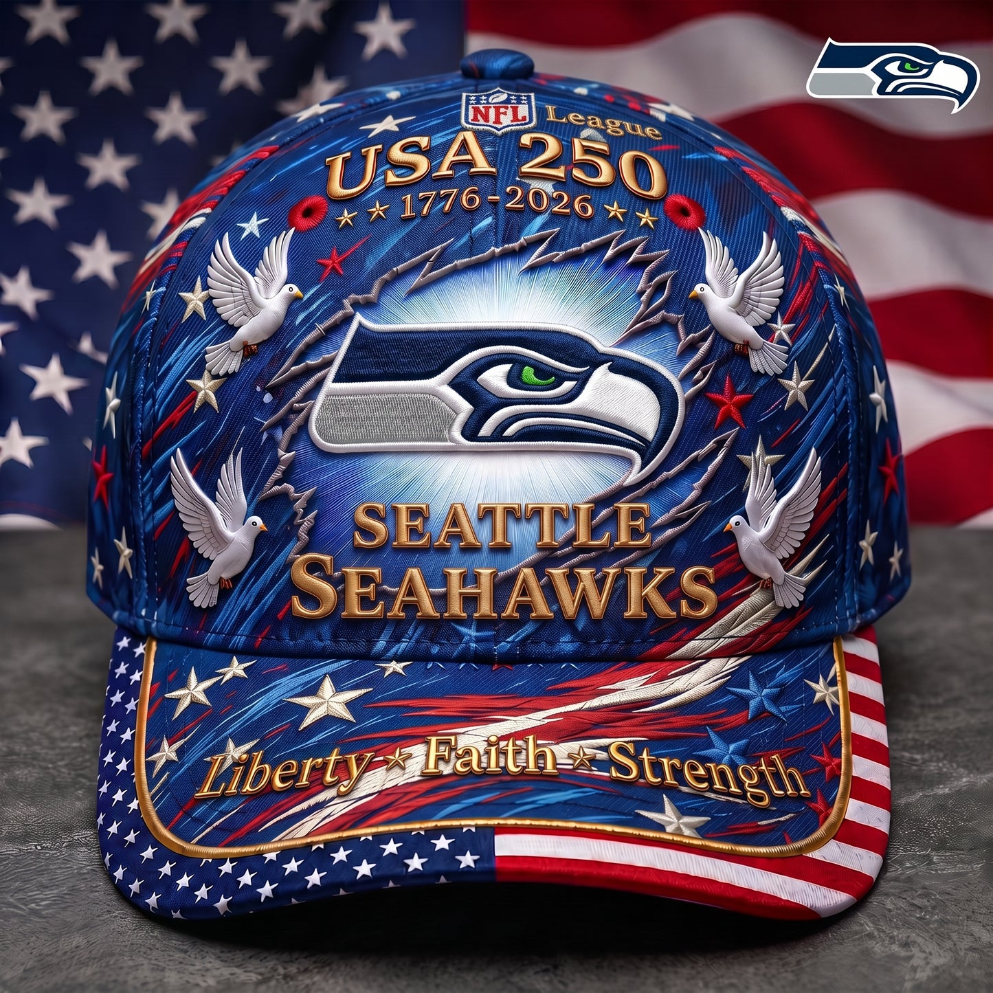 Premium NFL x SS 250 Years Anniversary Of Freedom Cap V4 260626
