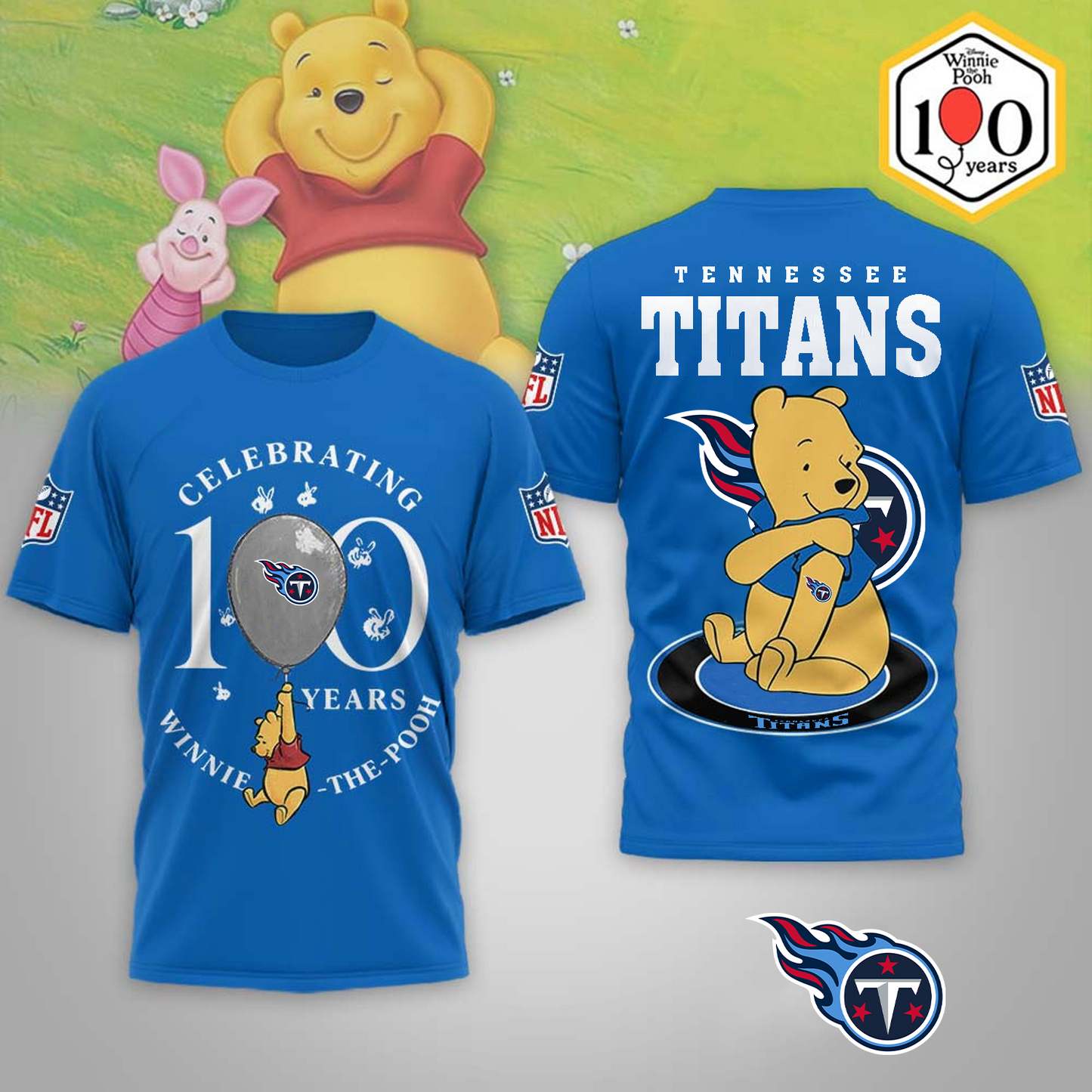 Premium NFL x TEN Winnie The Pooh 100th Anniversary 3D Shirt DATND TANTD