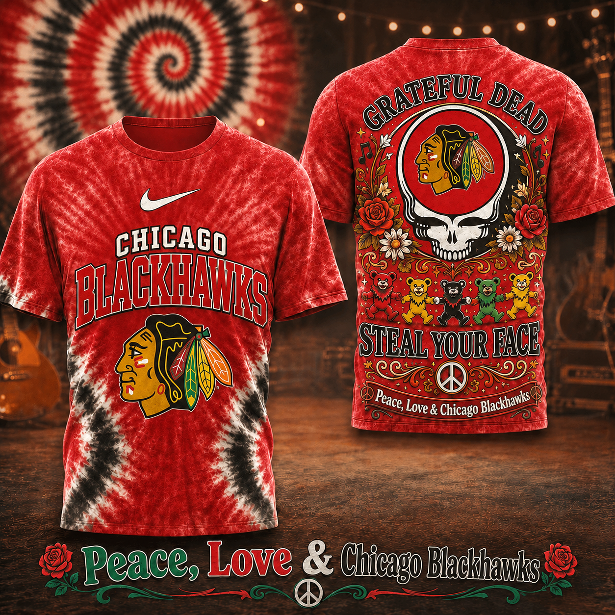 Premium NHL CB Peace Love Greateful T-shirt V6 NMD CTKT