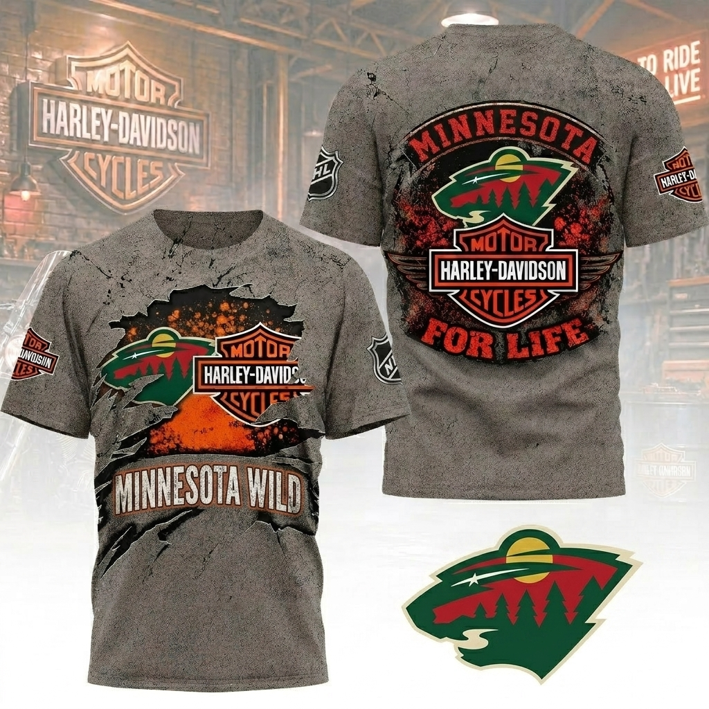 Premium NHL MW x Harley Davidson For Life T-shirt V5 NMD CTKT