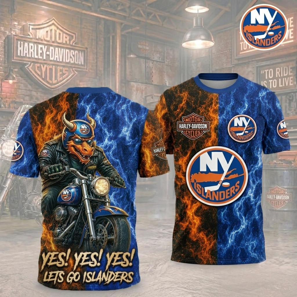 Premium NHL NYI Harley Davidson Pride T-shirt V8 NMD CTKT